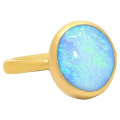 Anello in oro 22k con opale Boulder blu brillante, Lola Brooks 2022