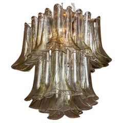 Clear And Green Accents Italian Art Glass Flush Mount 'Selle'.  La Murrina 1970