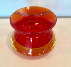 Bright Yellow and Orange Murano Sommerso Center Piece Bowl