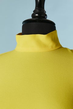 Bright yellow crêpe cocktail dress with ostrich edge  Taller Marmo