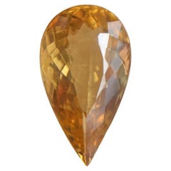 Bright Yellow Golden Heliodor Beryl 3.43ct Pear Cut Loose Gemstone