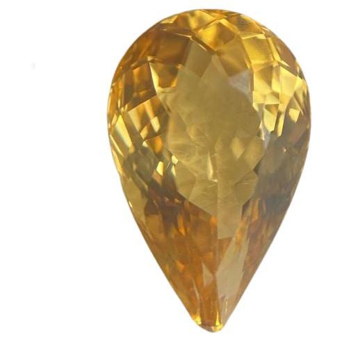 Bright Yellow Golden Heliodor Beryl 3.73ct Pear Cut Loose Gemstone