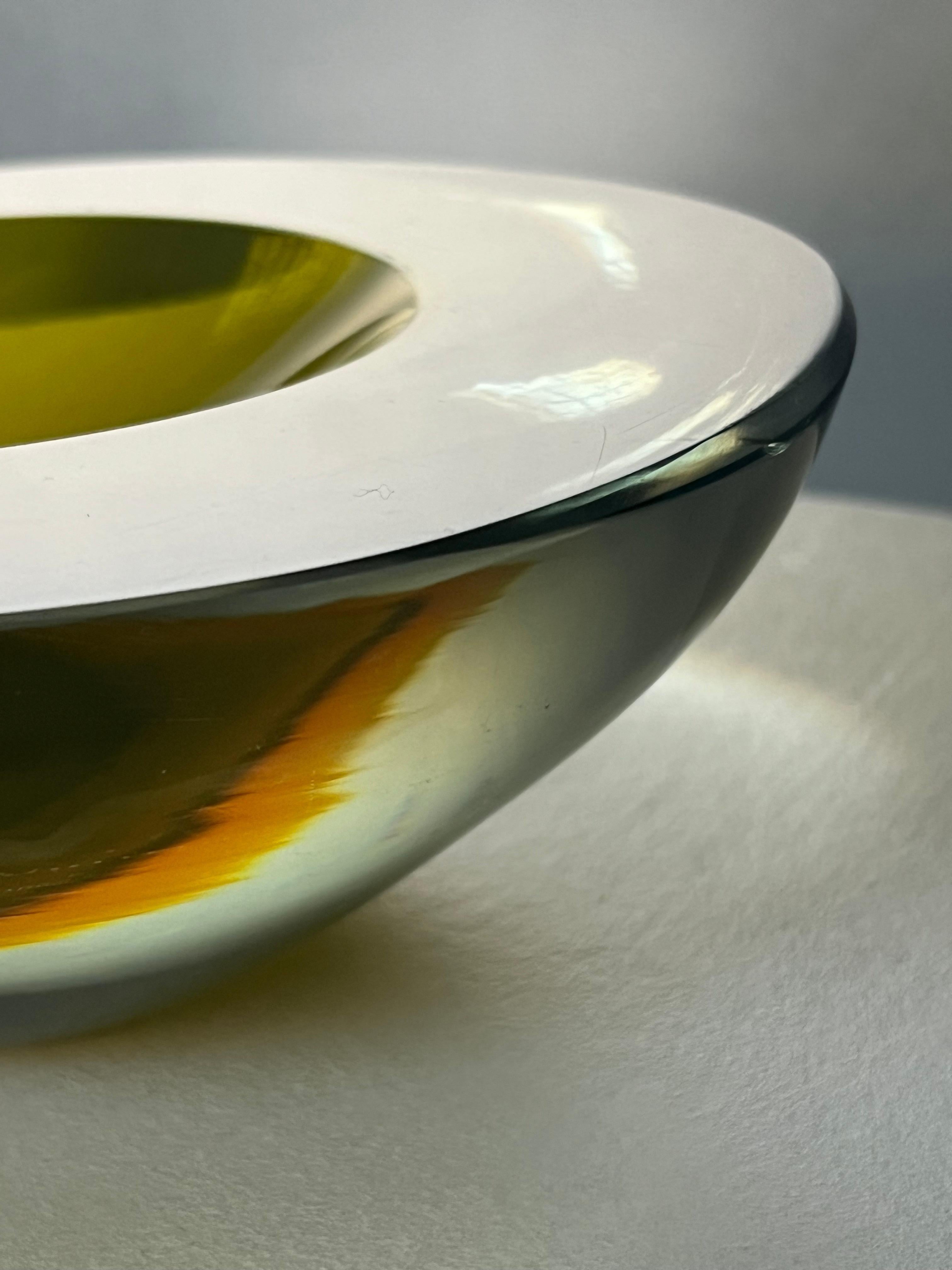 Antonio da Ros pour Cenedese, pièce décorative jaune vif de Murano en vente 5