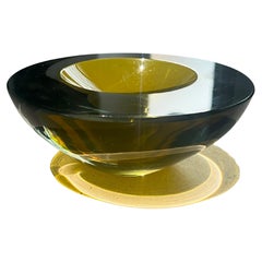 Antonio da Ros para Cenedese Vidrio de Murano Amarillo Brillante , pieza decorativa