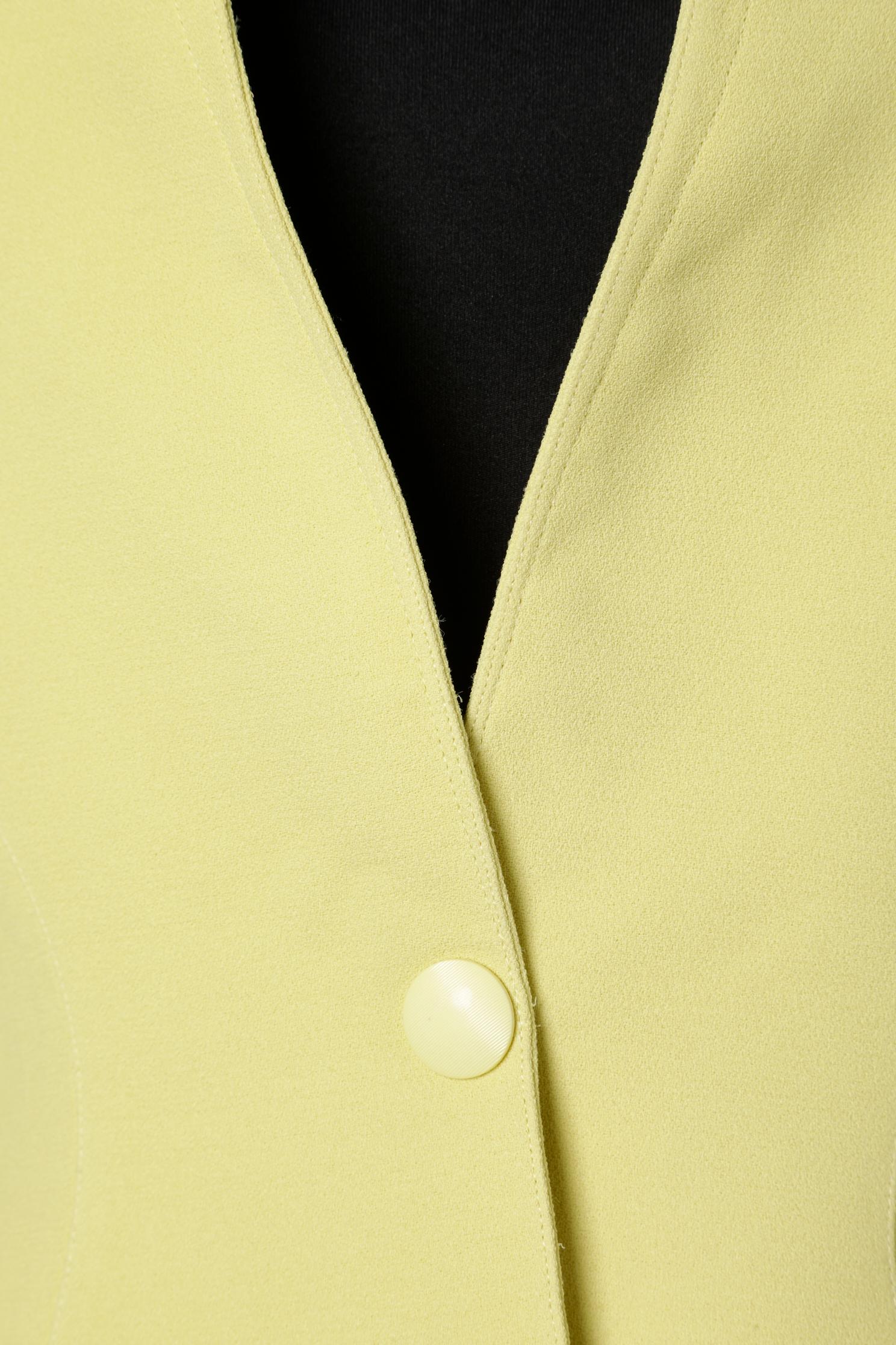 Beige Bright yellow single breasted crêpe jacket Thierry Mugler  For Sale