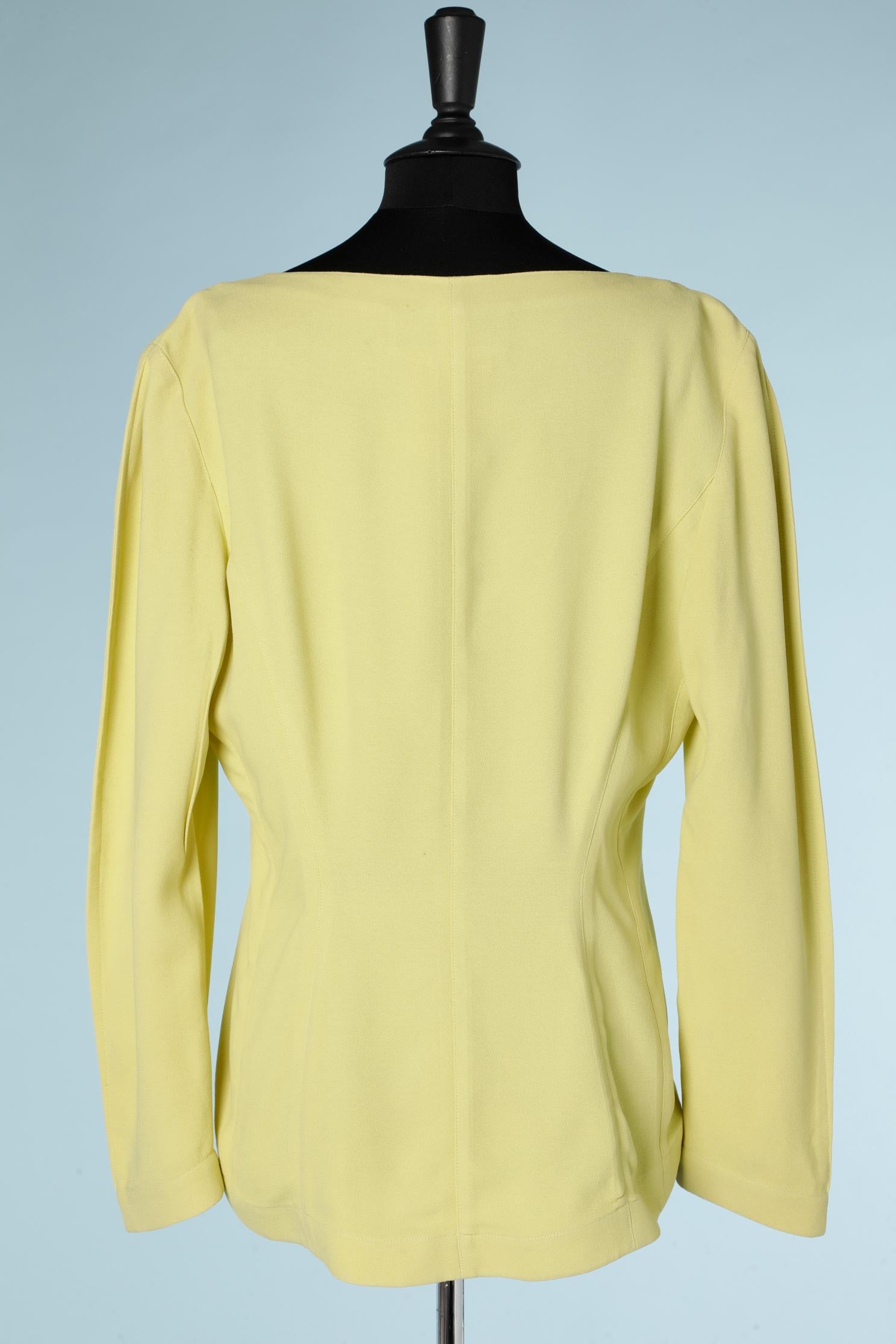 Women's Bright yellow single breasted crêpe jacket Thierry Mugler  For Sale