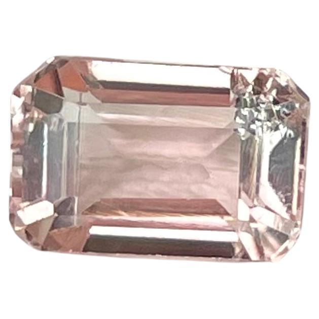 Brightening Peach color Tourmaline 2.90 carats Emerald Cut Natural Afghani Gem For Sale