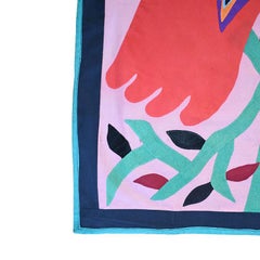 Brightly Colored Geometric Tropical Fabric Collage Tree of Life Parrot Tapestry