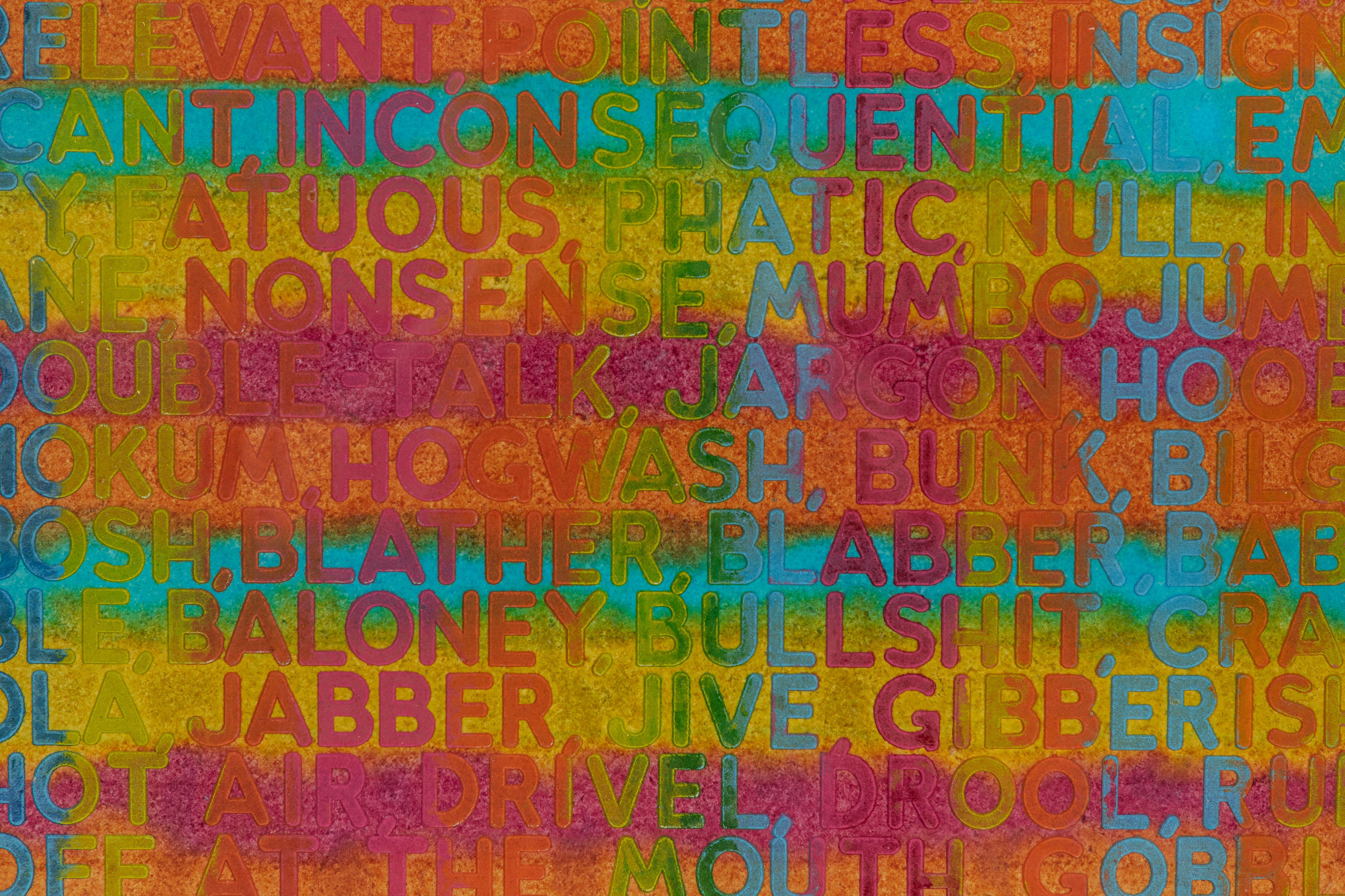 Leuchtend farbenfroher Monodruck von Mel Bochner (amerikanisch) im Angebot