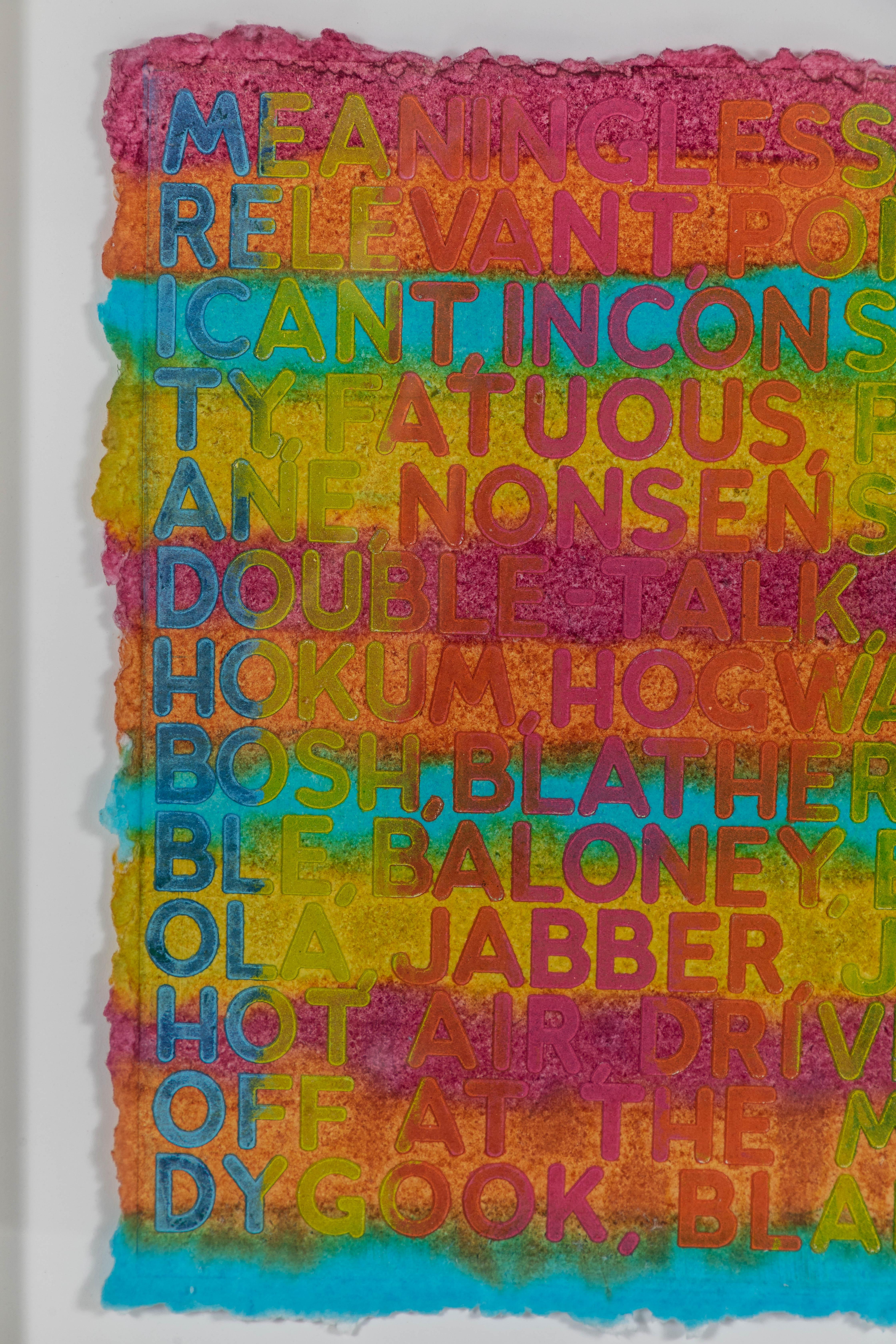 Embossé Monoprint aux couleurs vives par Mel Bochner en vente