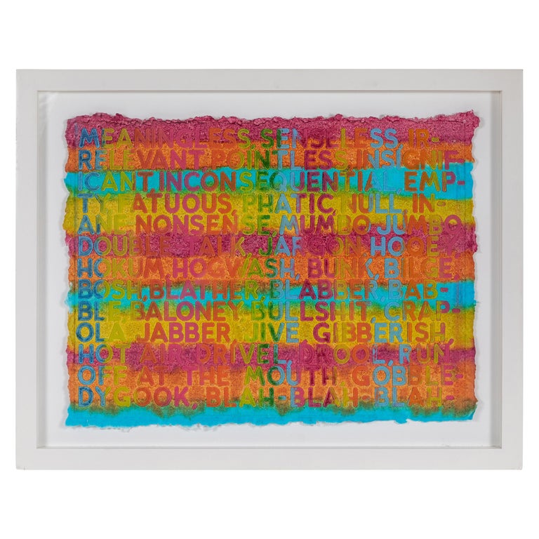 <i>Meaningless</i>, 2004, by Mel Bochner, offered by Antonio's Bella Casa
