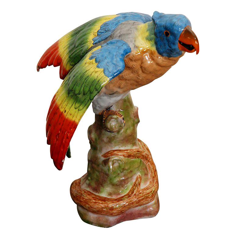 Brightly Colored Parrot Figure For Sale