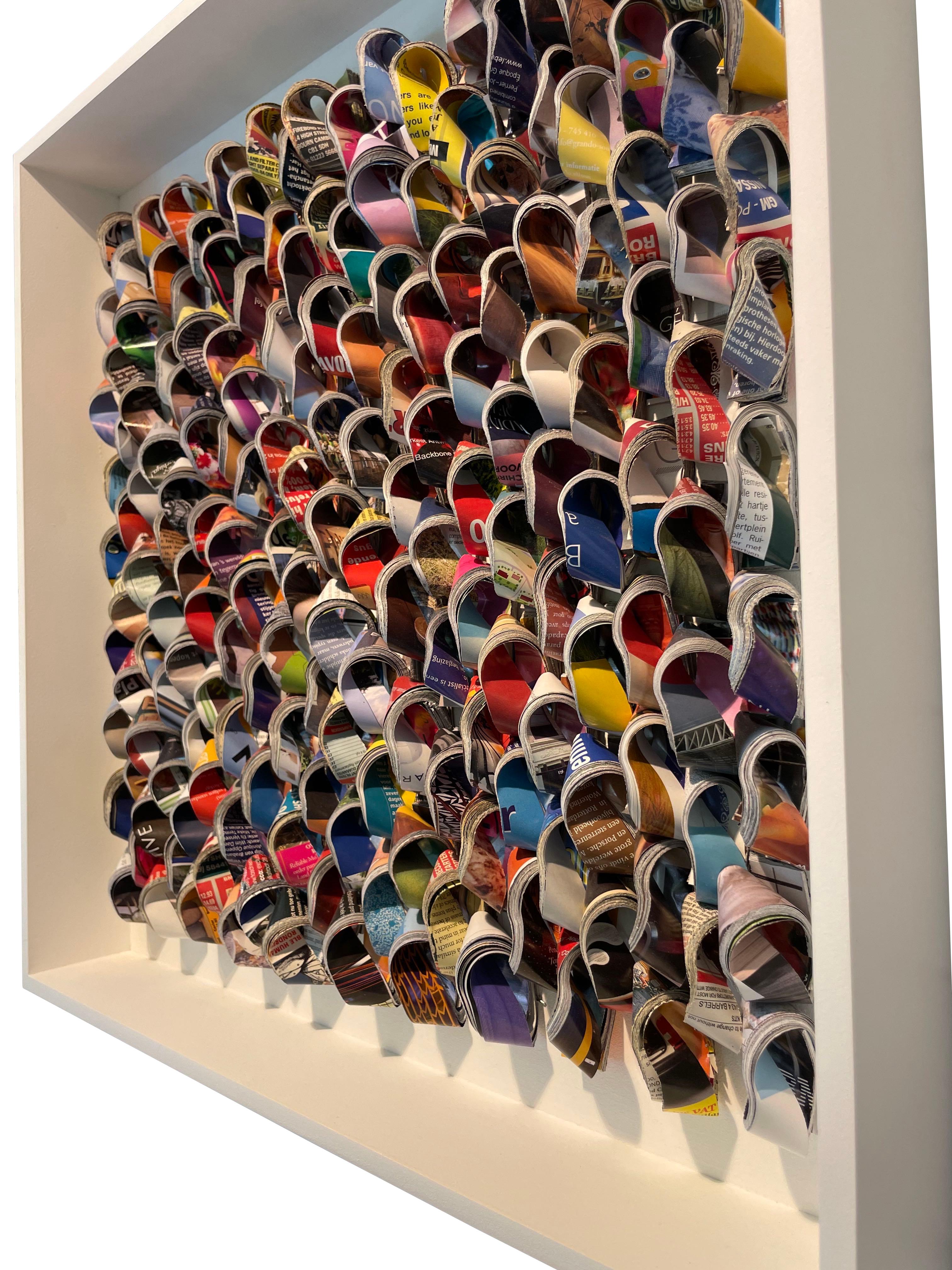 Brightly Colored Wall Sculpture by Belgian Artist Guy Leclef, Contemporary In New Condition In New York, NY