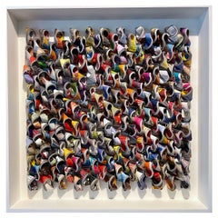 Brightly Colored Wall Sculpture by Belgian Artist Guy Leclef, Contemporary