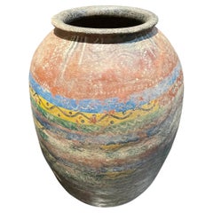 Brightly Painted Terracotta Niger Vessel, Africa, 1920s