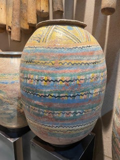 Vaso in terracotta dipinta a colori, Africa Niger, anni '20