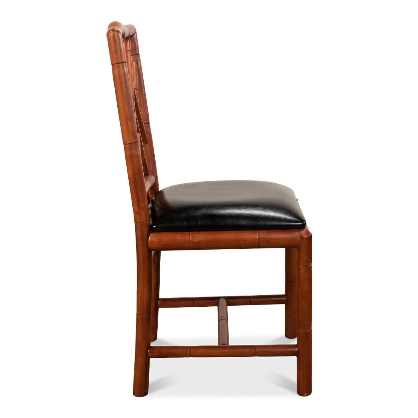 Chippendale Brighton Faux Bamboo Side Chair For Sale