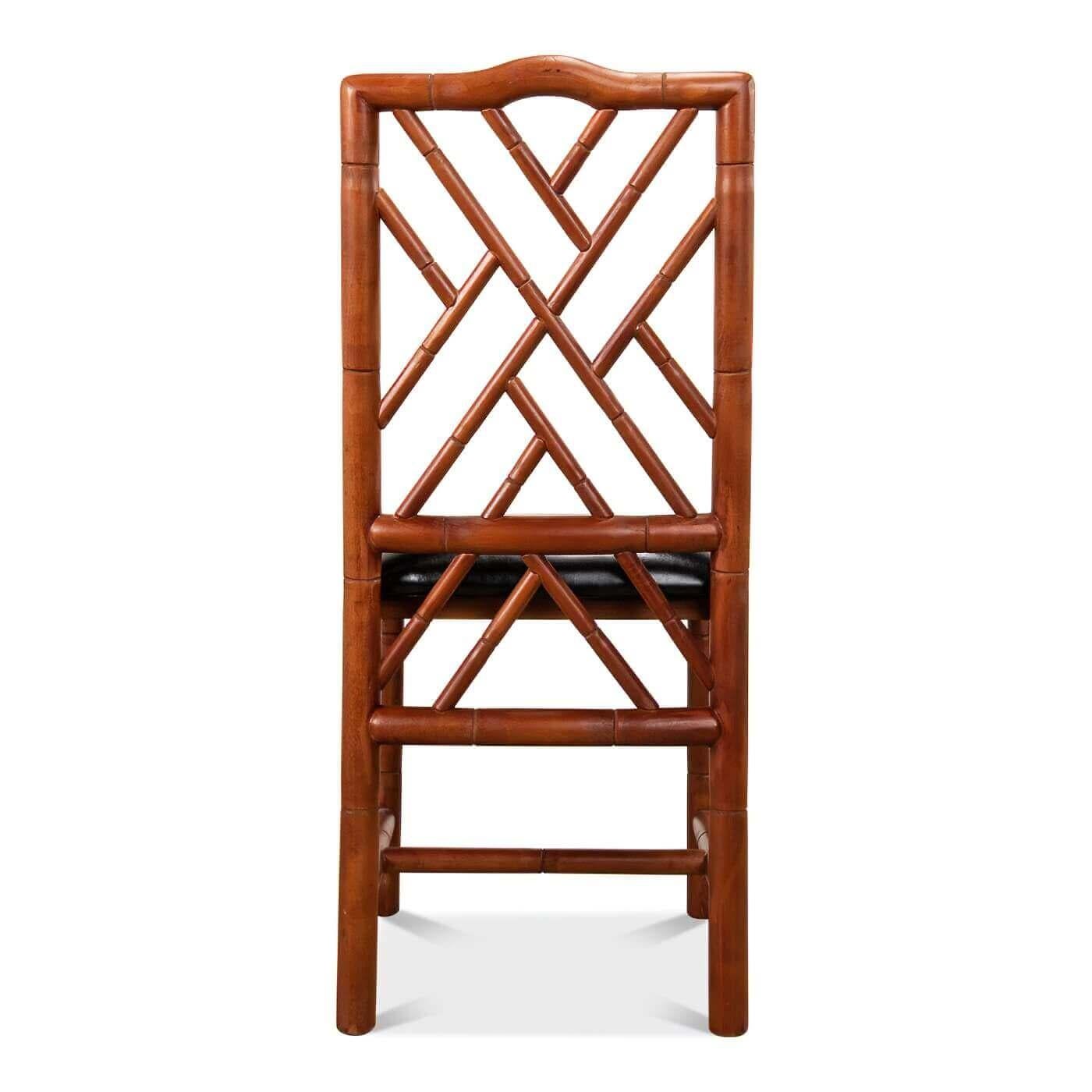 Contemporary Brighton Faux Bamboo Side Chair For Sale