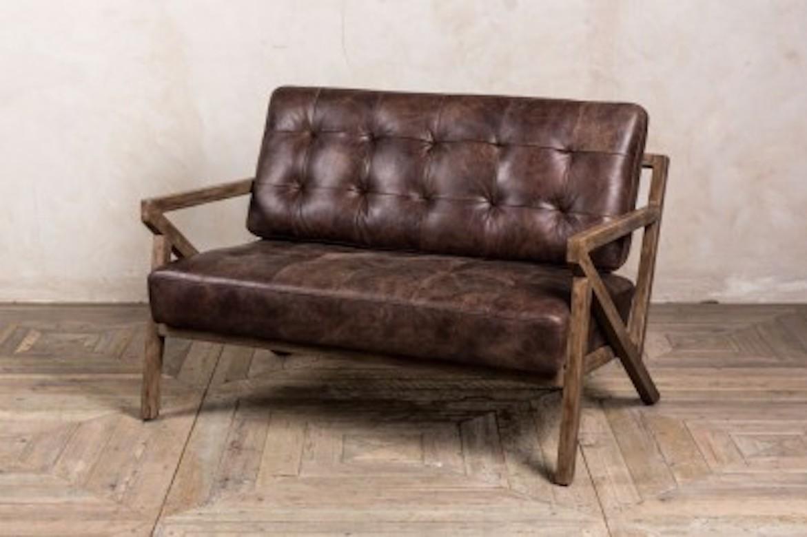 Brighton Leather Mid-Century Modern Sofa, 20th Century For Sale 4