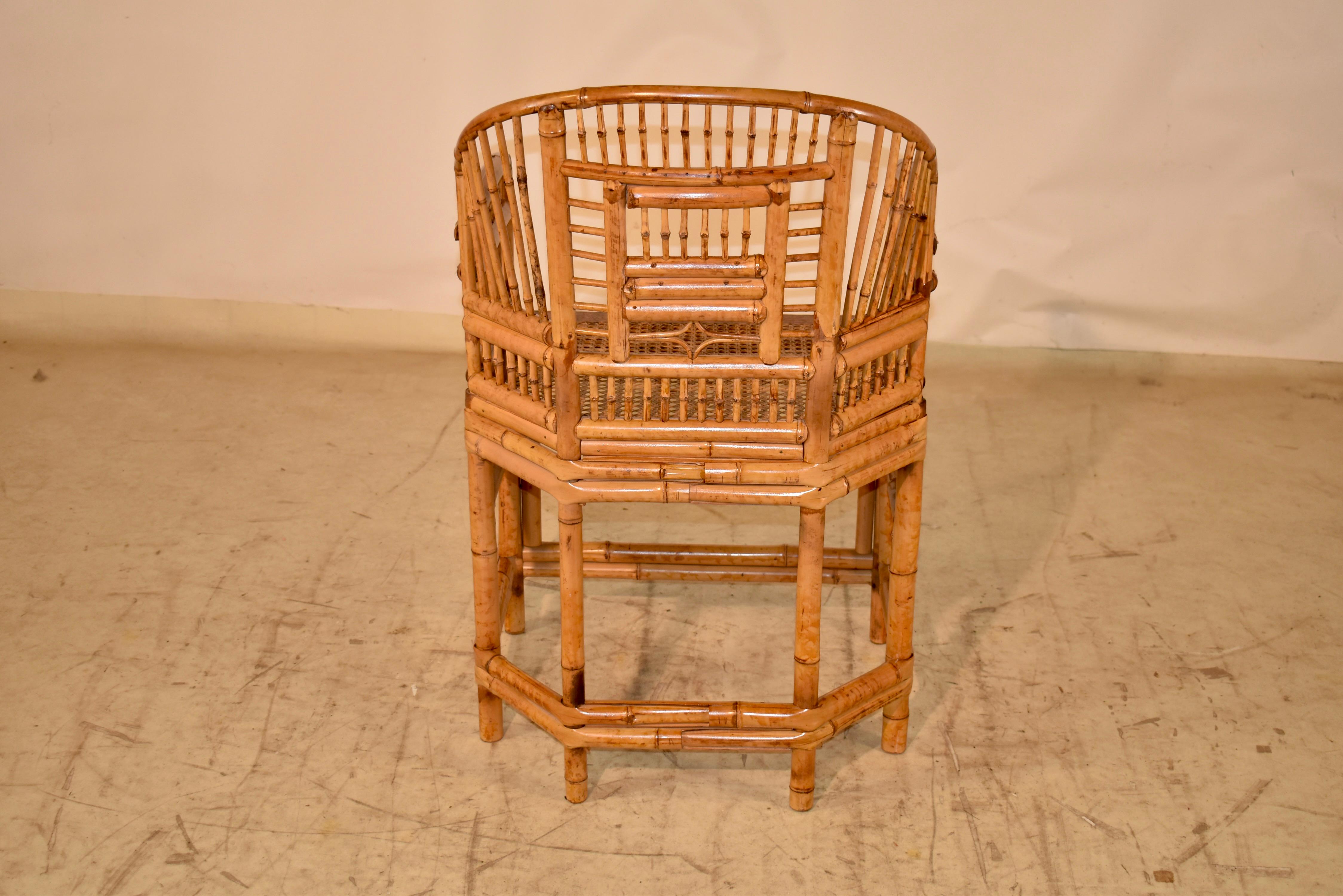 English Brighton Pavilion Bamboo Arm Chair, Circa 1960 For Sale