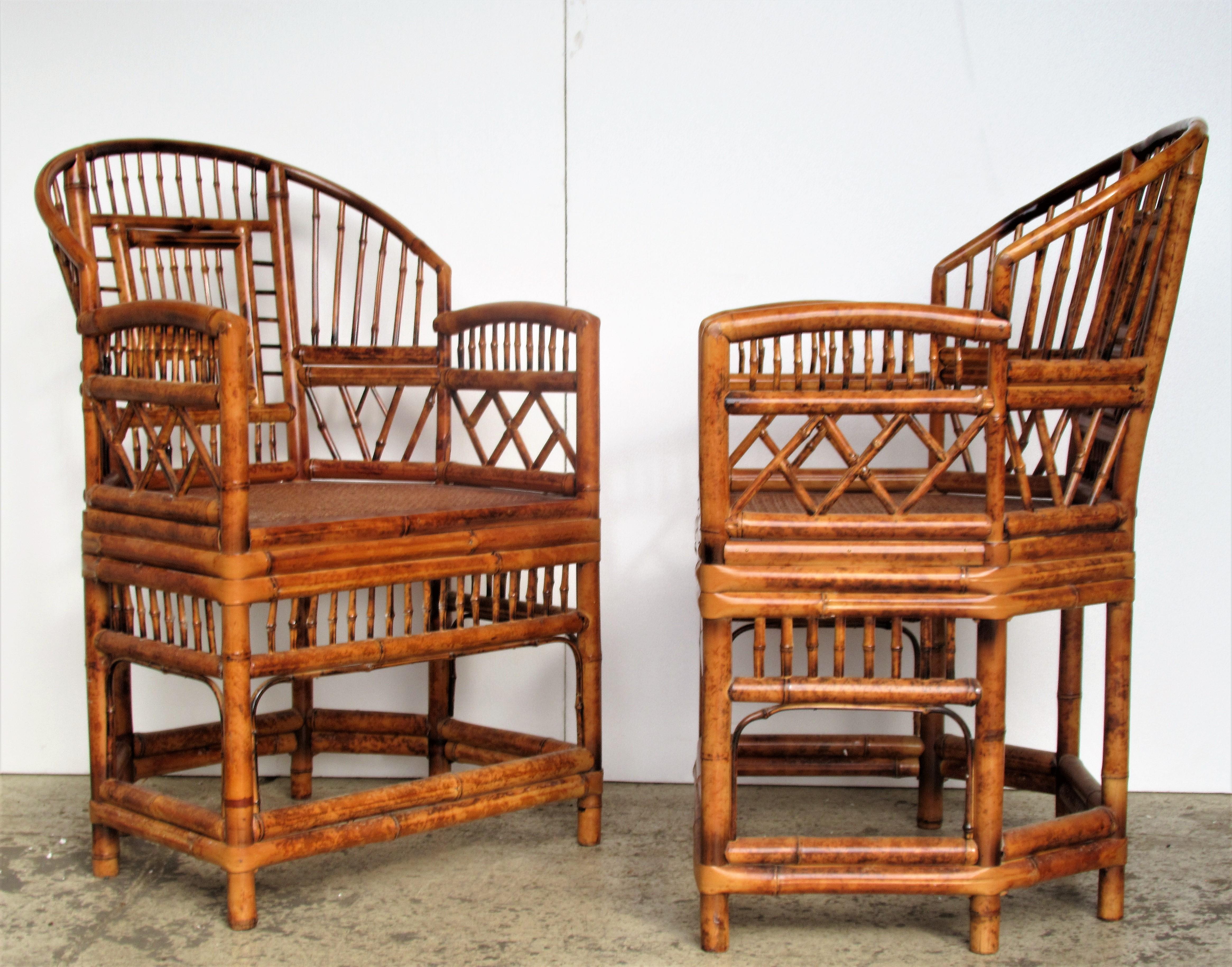 Brighton Pavilion Chinese Chippendale Style  Bamboo Rattan Armchairs 5