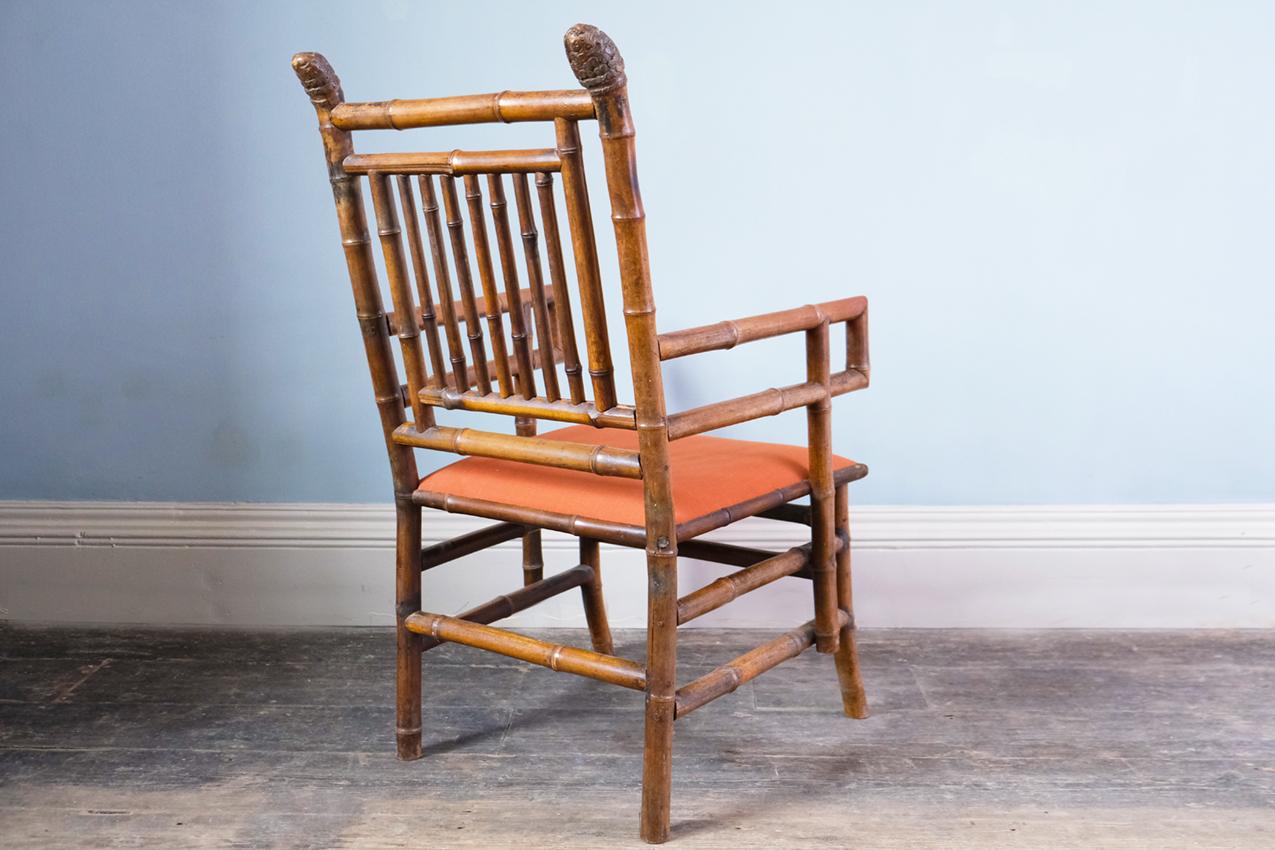 19th Century c.1820-30s Brighton Pavilion Chinoiserie Bamboo Armchair For Sale