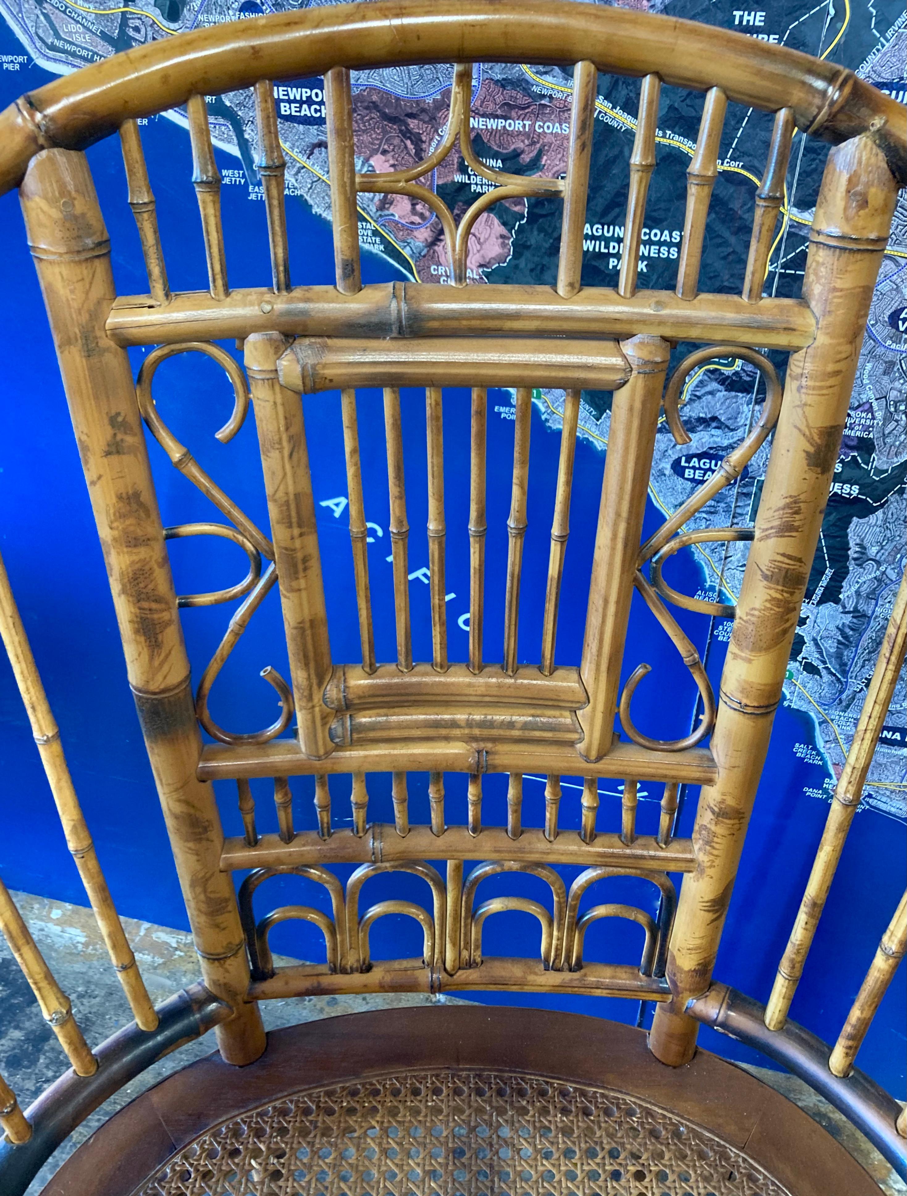 Bamboo Brighton Pavilion Style Armchair For Sale
