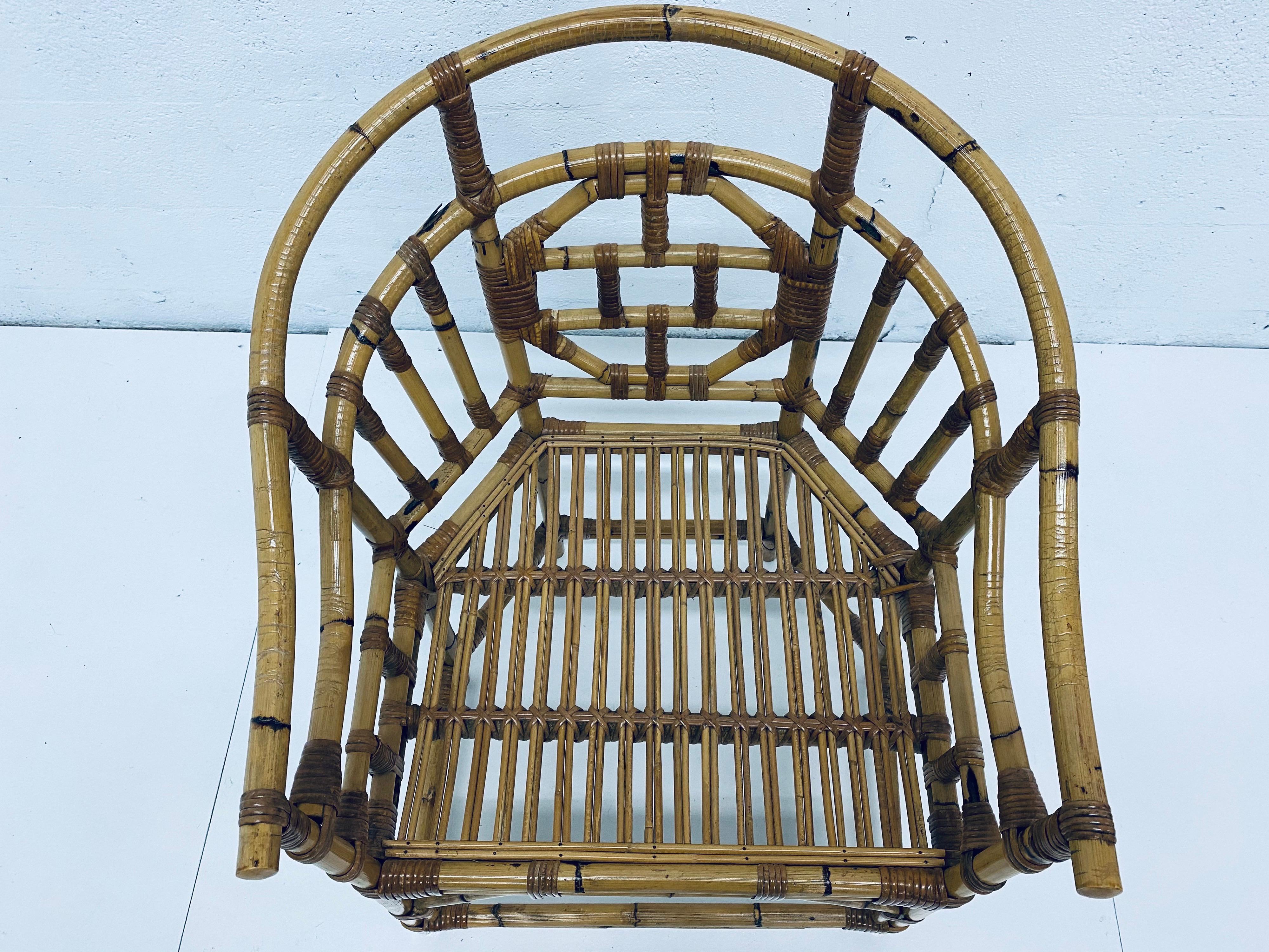 Brighton Pavilion Style Bamboo and Rattan Armchair, 1970s 5
