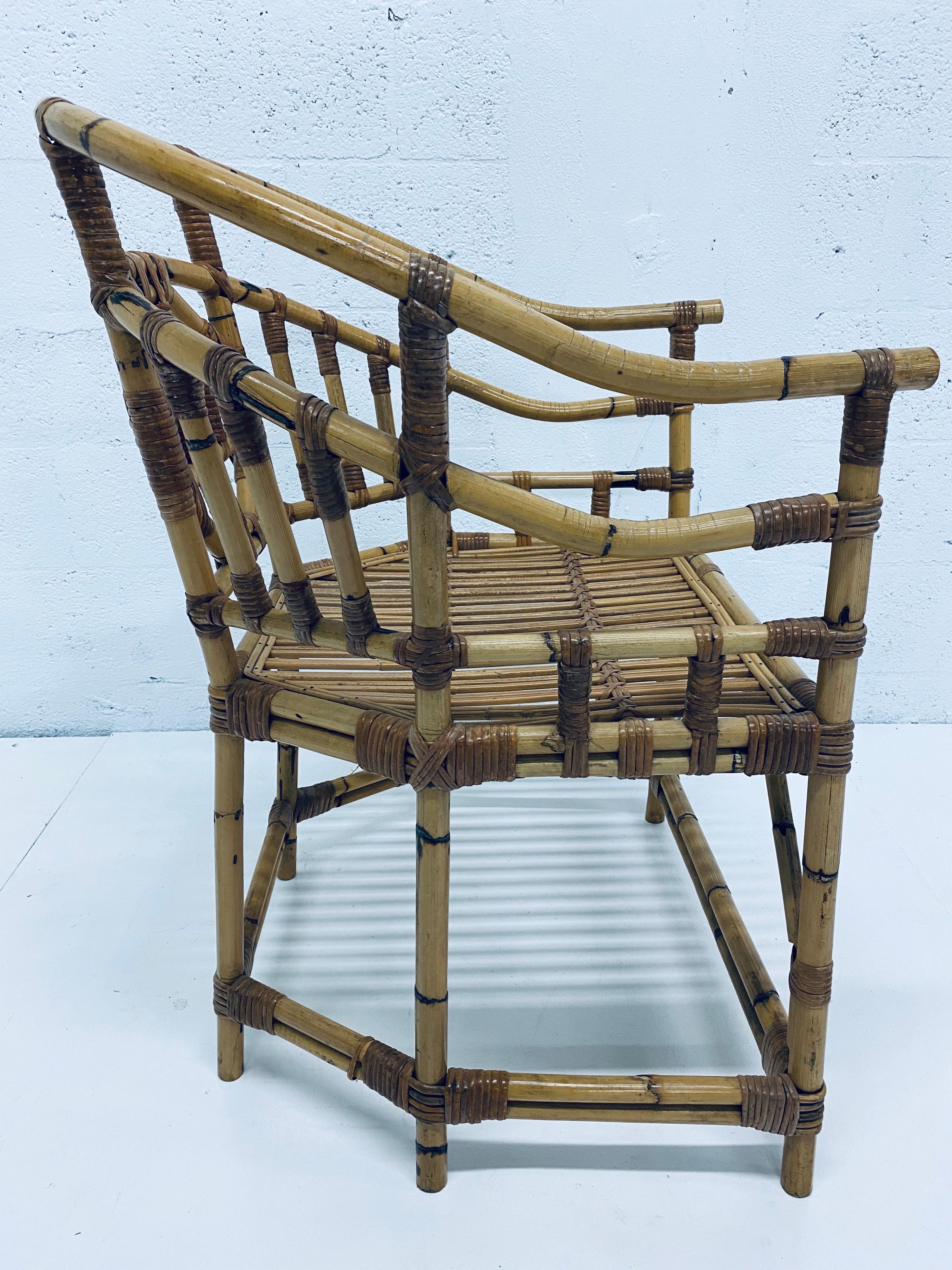 Unknown Brighton Pavilion Style Bamboo and Rattan Armchair, 1970s