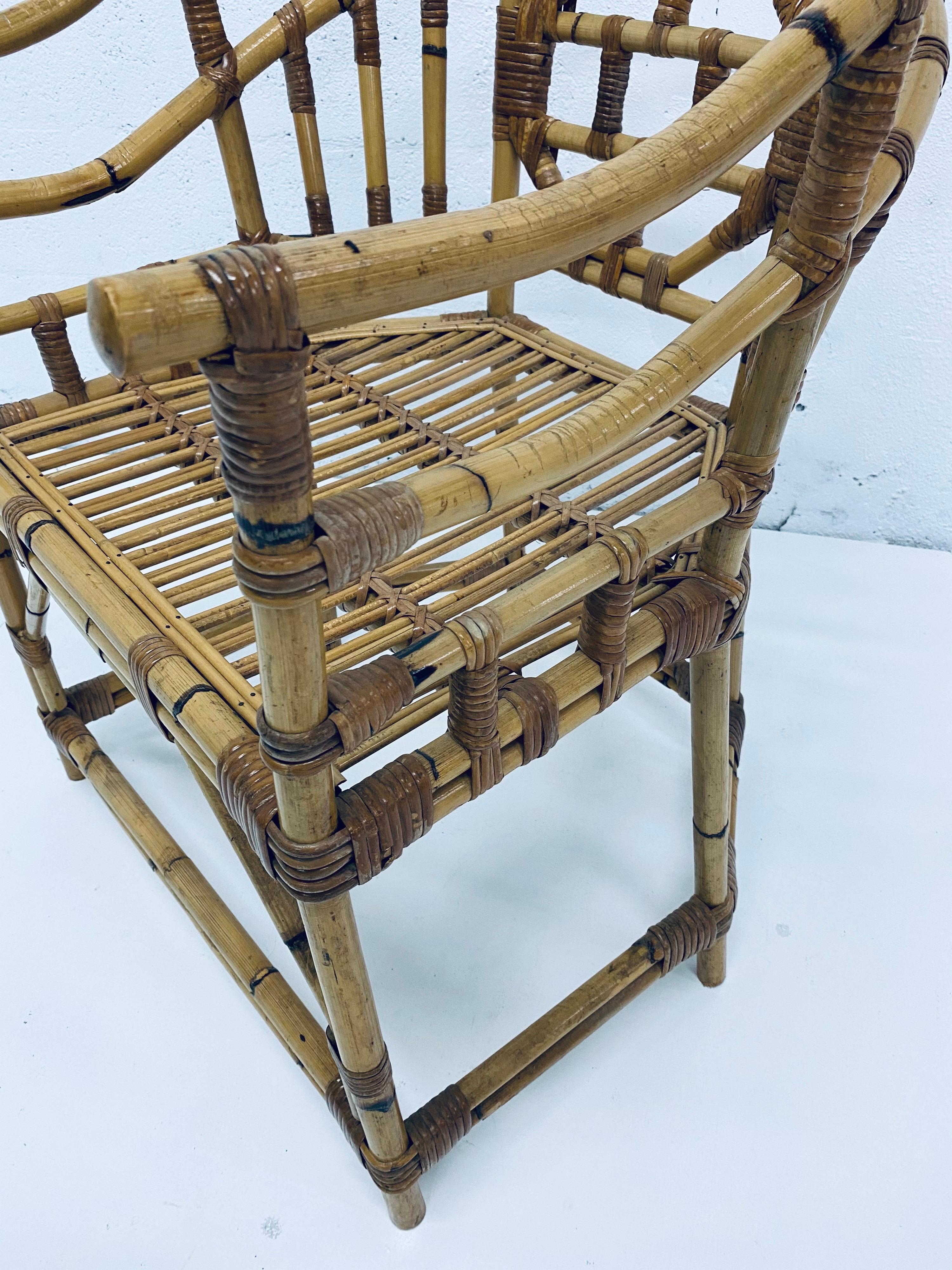Brighton Pavilion Style Bamboo and Rattan Armchair, 1970s 2