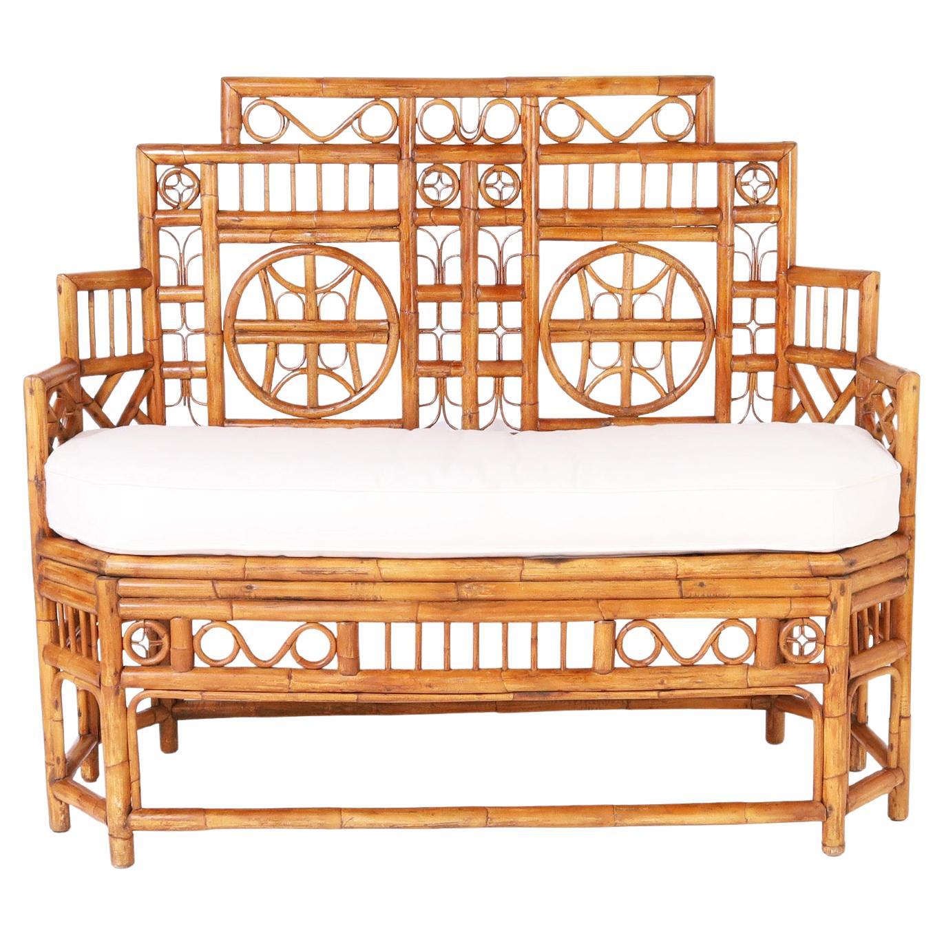 Brighton Pavilion Style Bamboo Love Seat or Settee