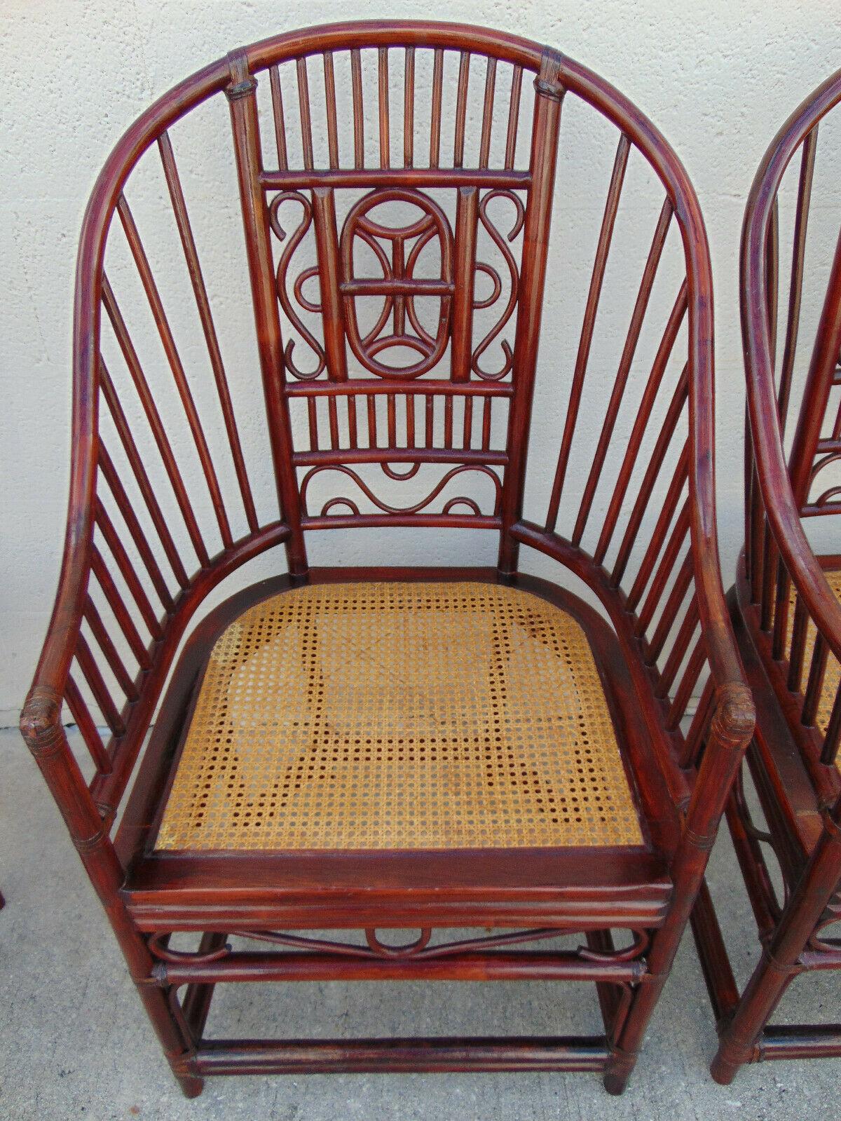 Brighton Pavilion Style Rattan Armchairs, Set of Six 4