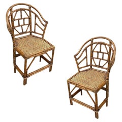 Brighton Pavilion Style Rattan Dining Armchairs