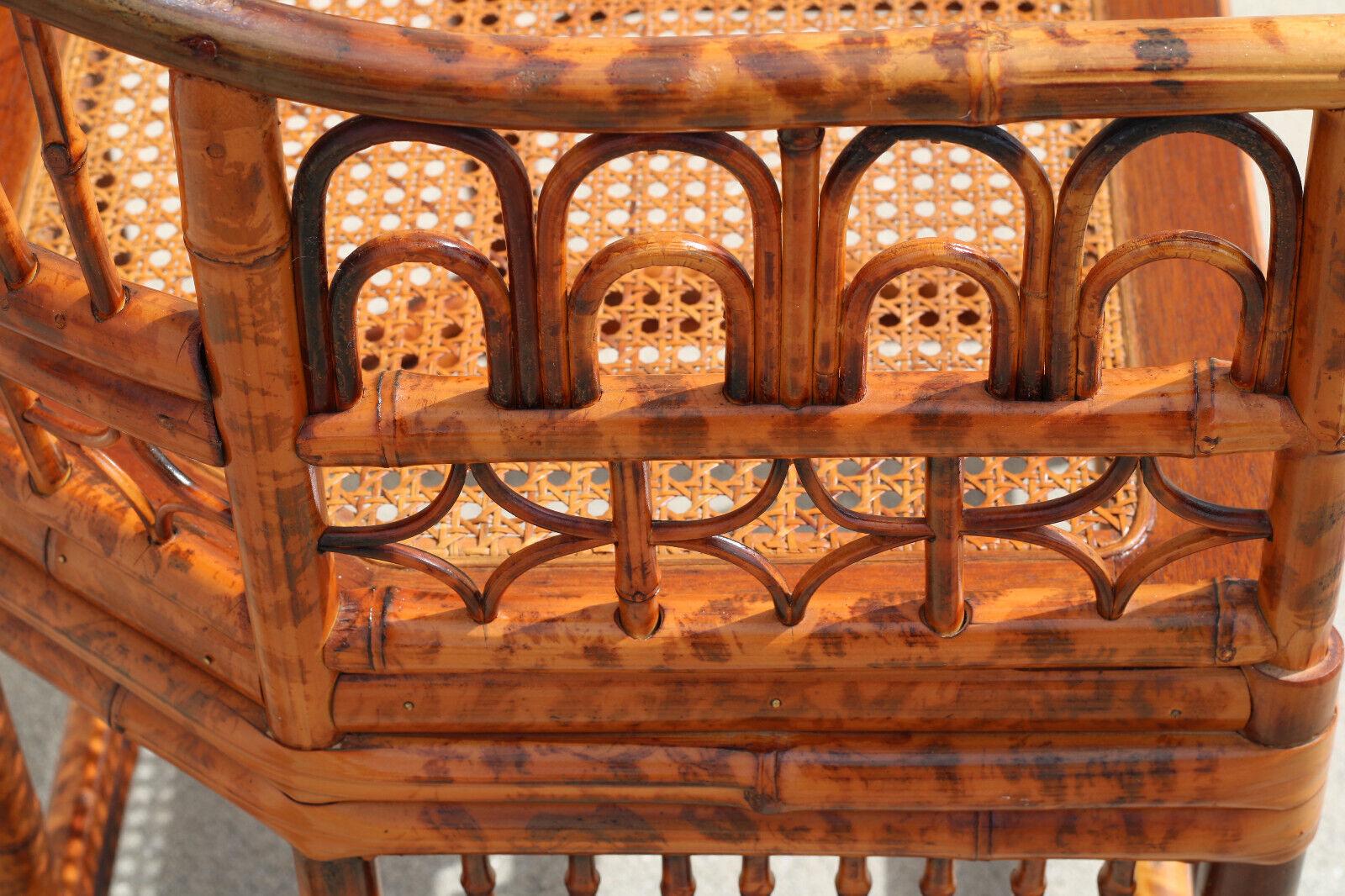 Pareja de sillones de caña de bambú y carey estilo Brighton Pavilion en venta 3