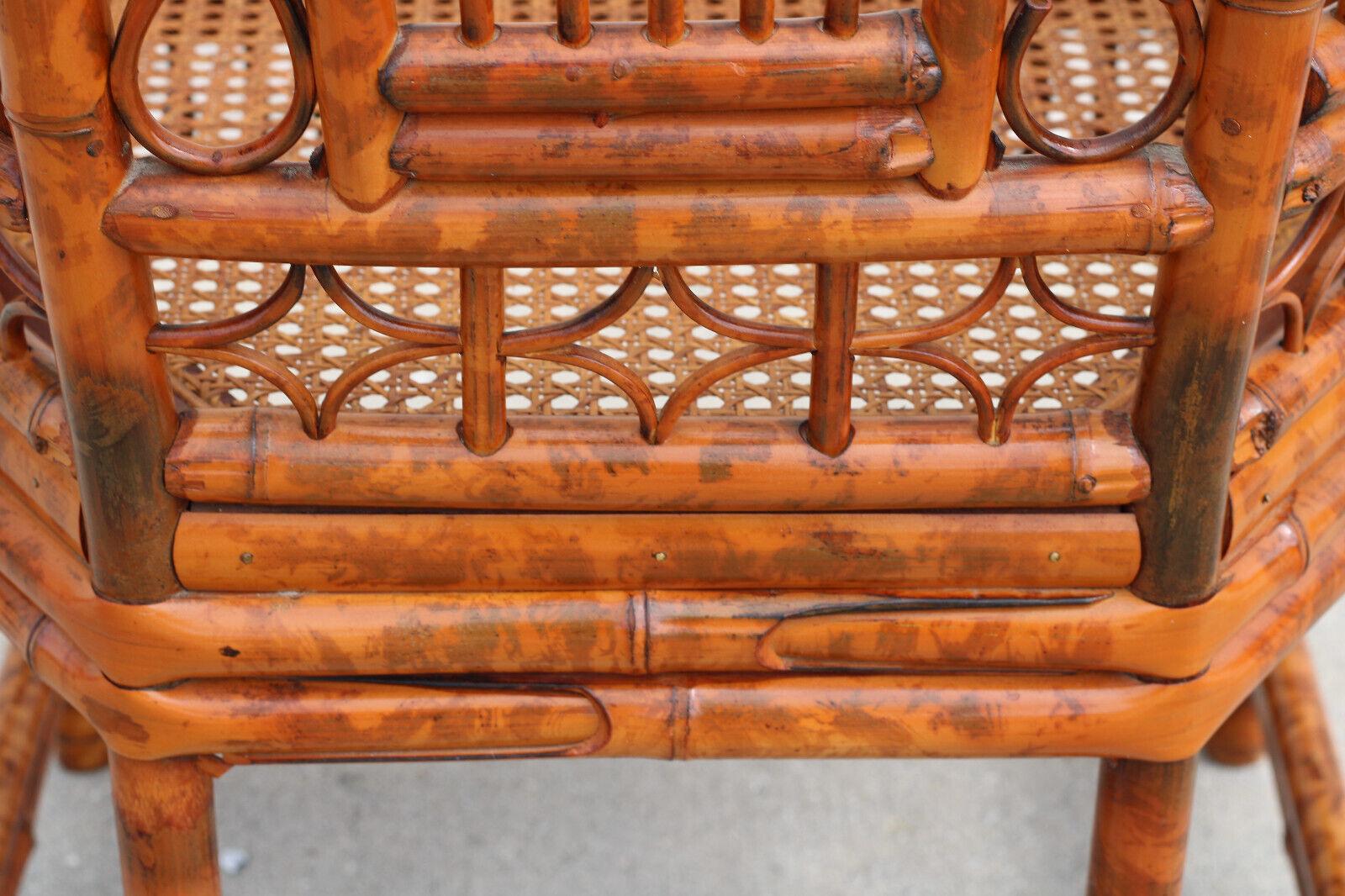 Pareja de sillones de caña de bambú y carey estilo Brighton Pavilion en venta 4