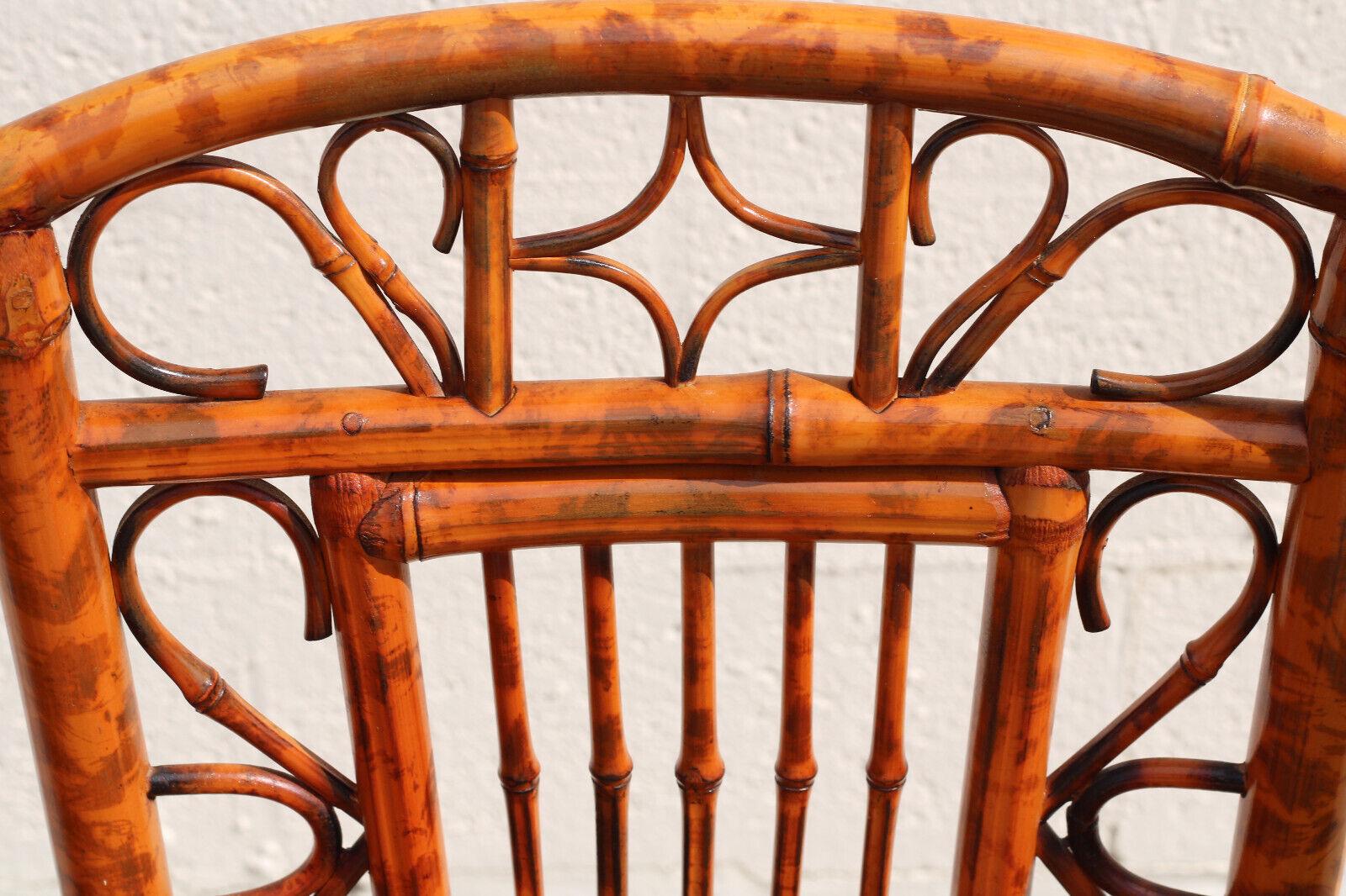 Pareja de sillones de caña de bambú y carey estilo Brighton Pavilion en venta 10