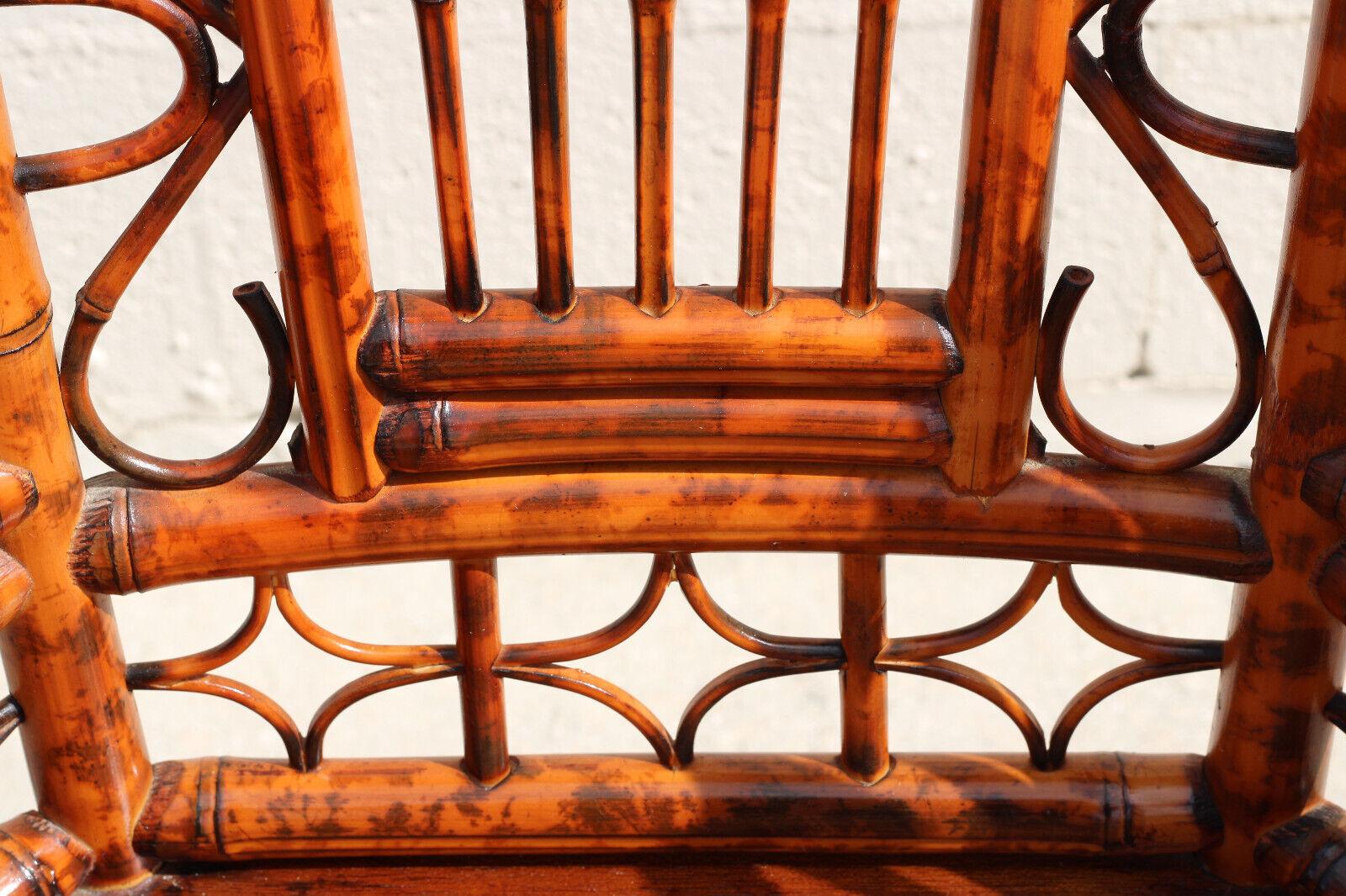 Pareja de sillones de caña de bambú y carey estilo Brighton Pavilion en venta 11