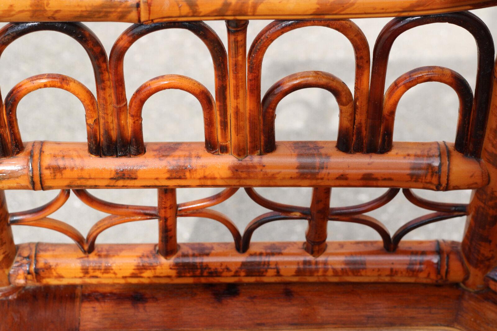 Pareja de sillones de caña de bambú y carey estilo Brighton Pavilion en venta 13