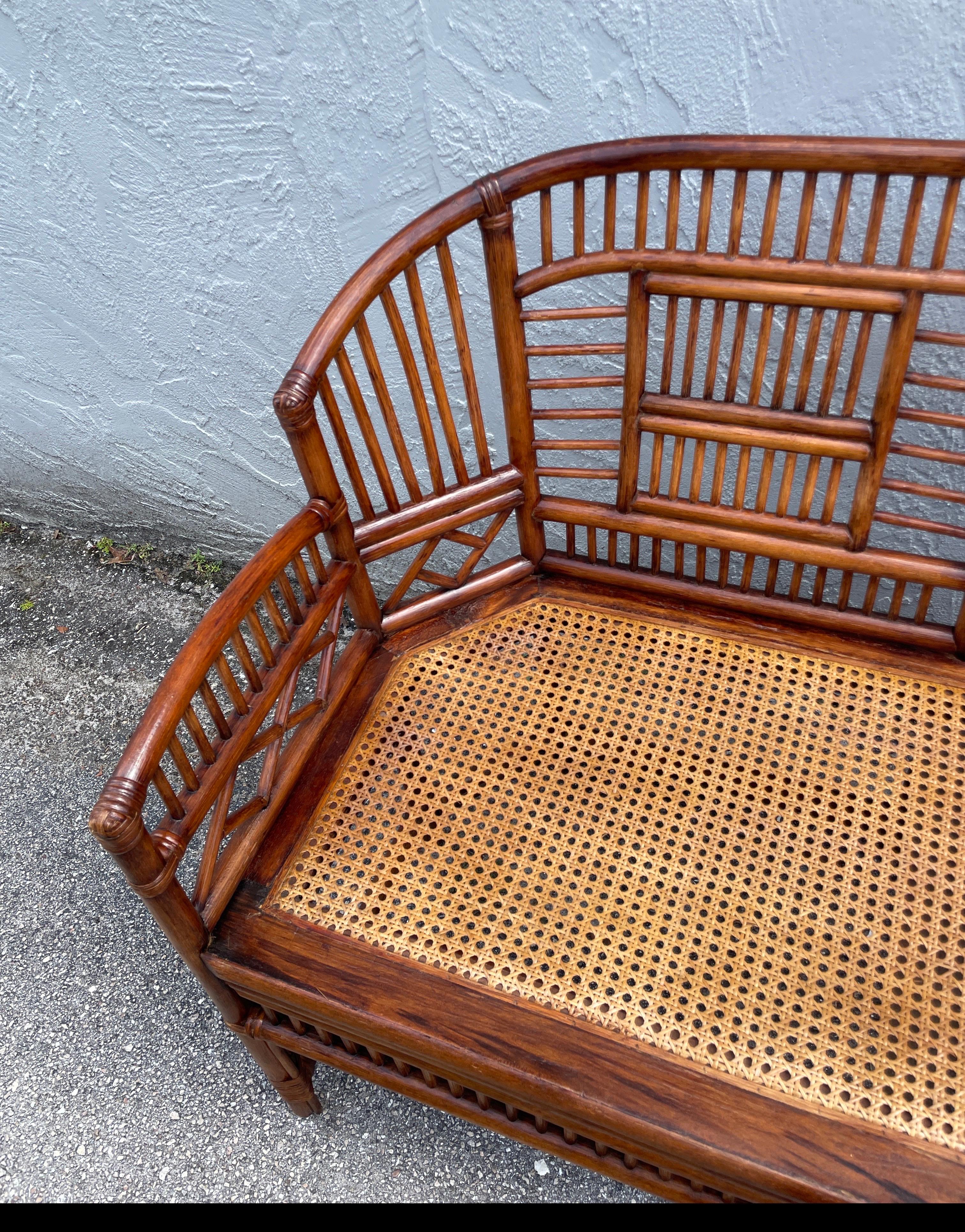 Sillón Brighton Pavillion Bambú Quemado Colonial británico en venta