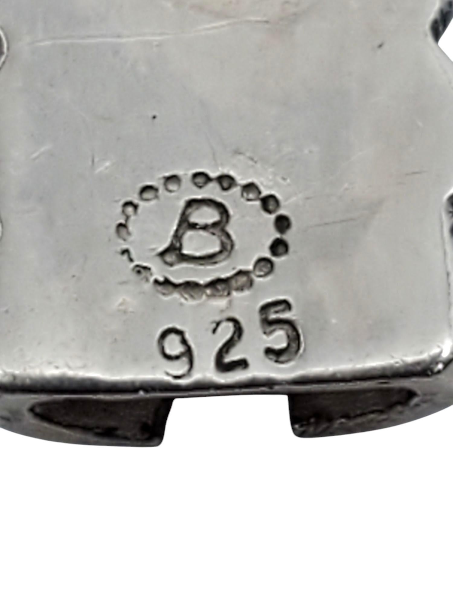 Brighton Sterling Silver Mother Of Pearl Panel Bracelet #20932 For Sale 1