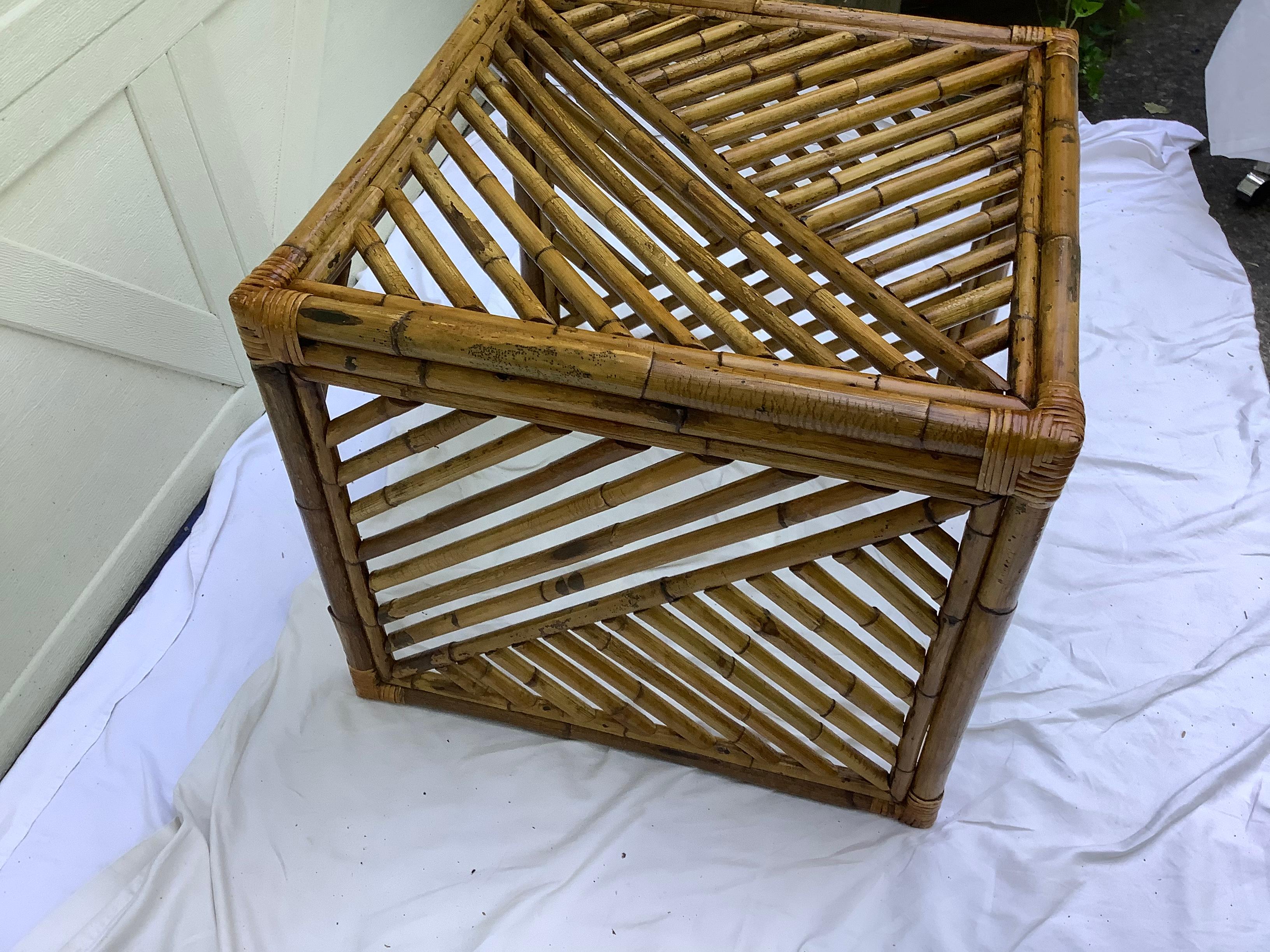 Brighton Style Rattan Chairs, a Pair w/ Side Table 1