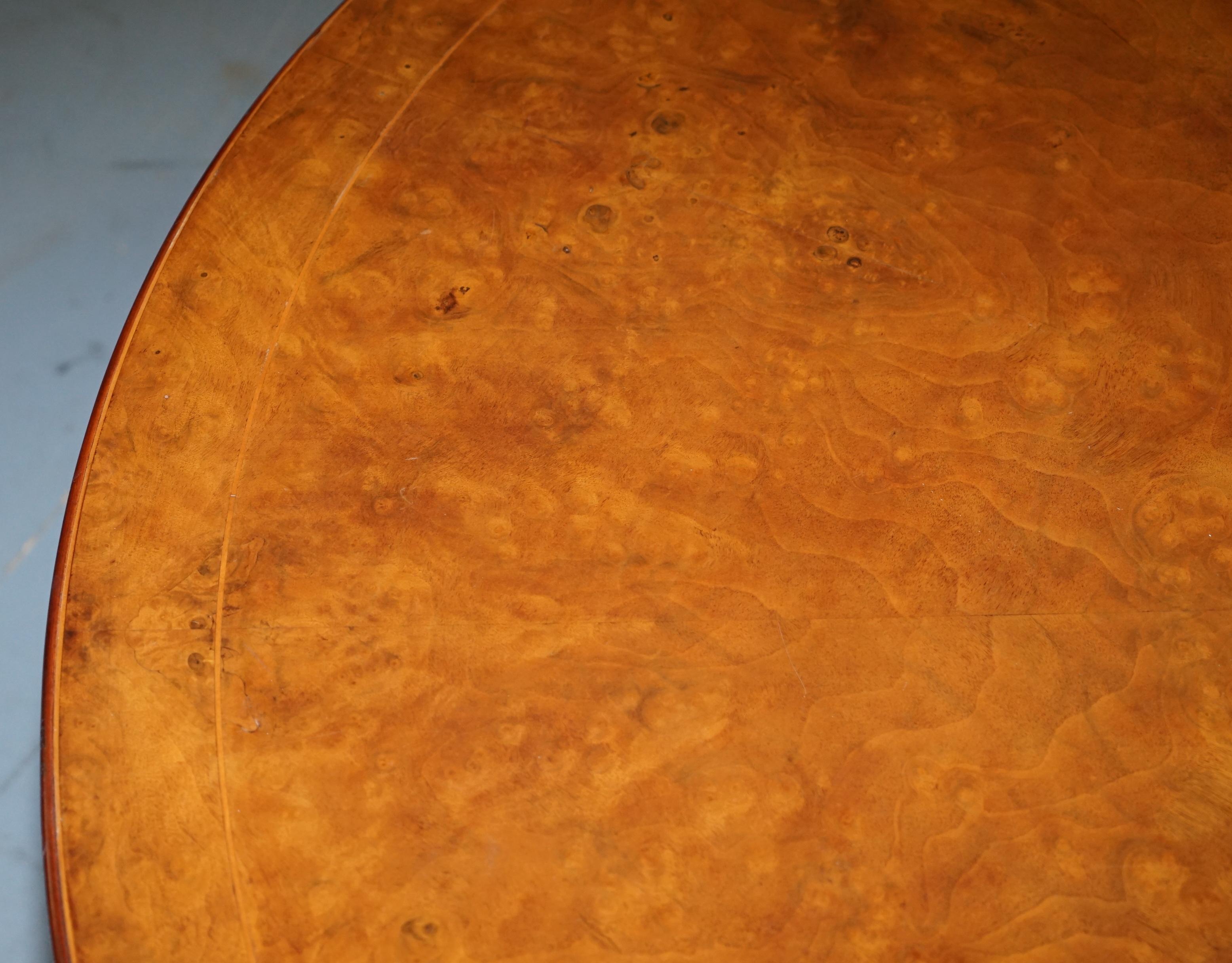 Brights of Nettlebed Burr Walnut Large Round 6-8 Person Dining Table 7