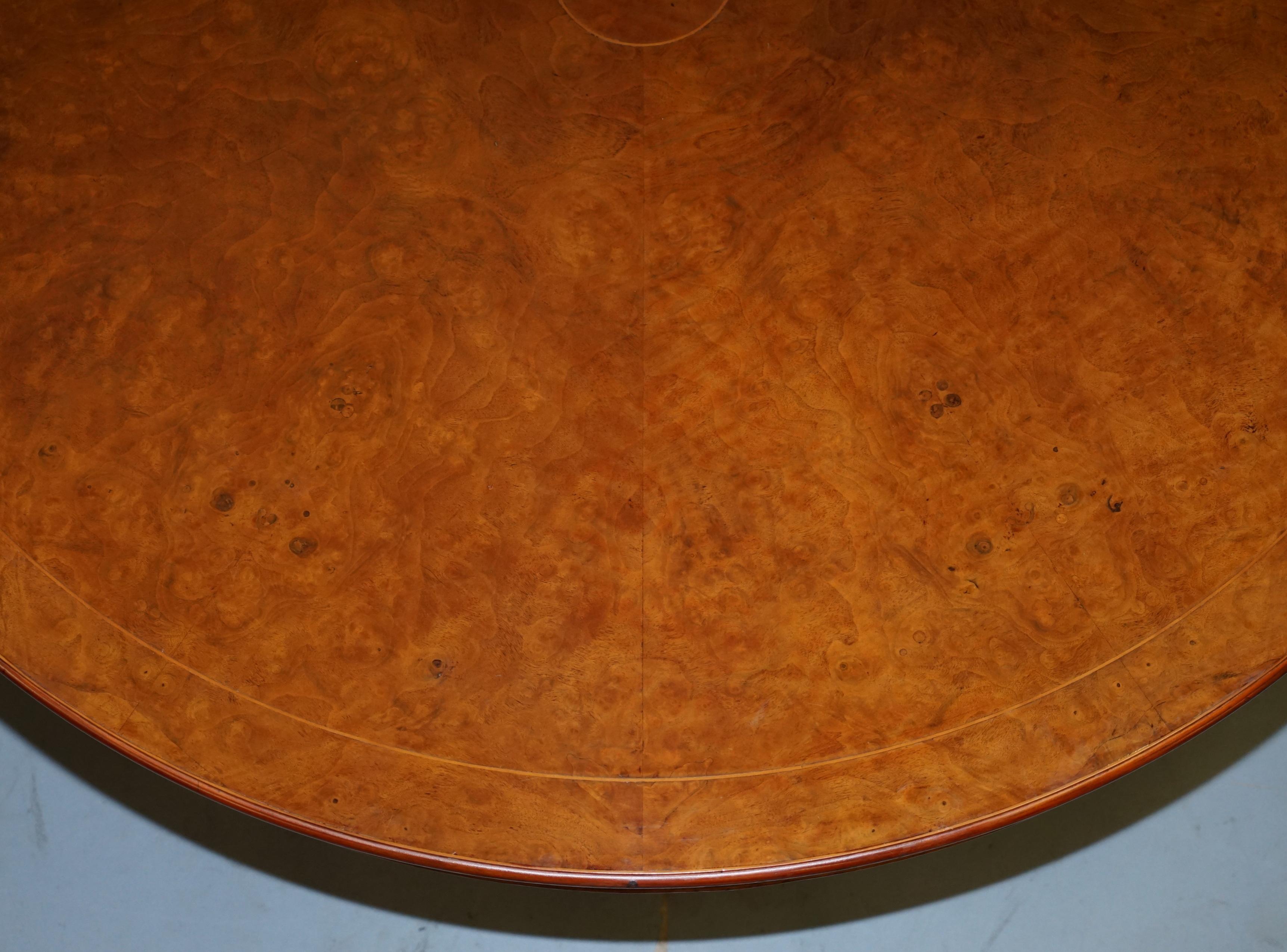 Hand-Crafted Brights of Nettlebed Burr Walnut Large Round 6-8 Person Dining Table