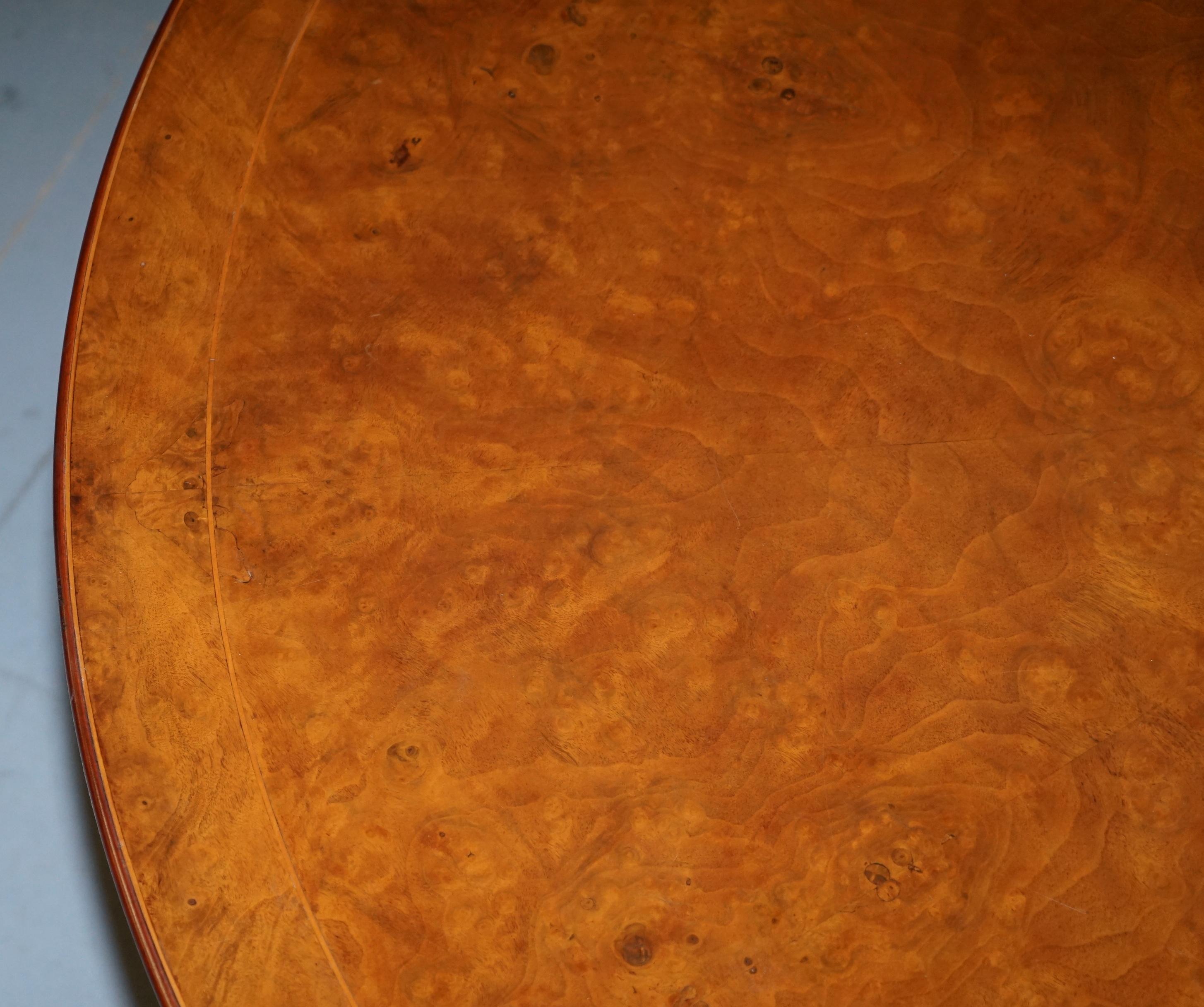 20th Century Brights of Nettlebed Burr Walnut Large Round 6-8 Person Dining Table