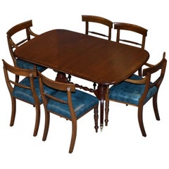Brights of Nettlebed Burr Walnut Regency Extending Dining Table Chairs