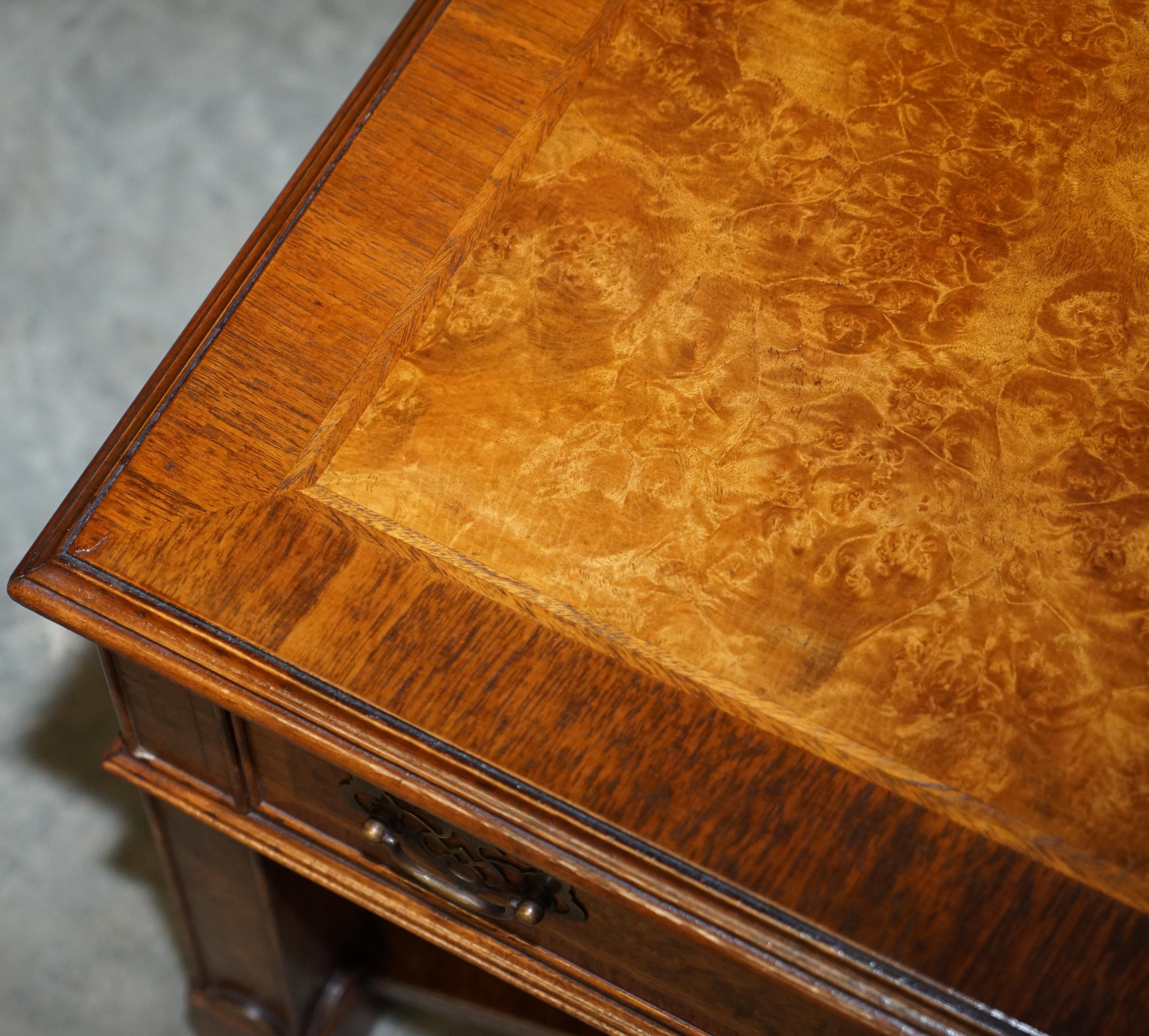Brights of Nettlebed Burr Walnut Restored Large 4 Drawer Coffee Table 12
