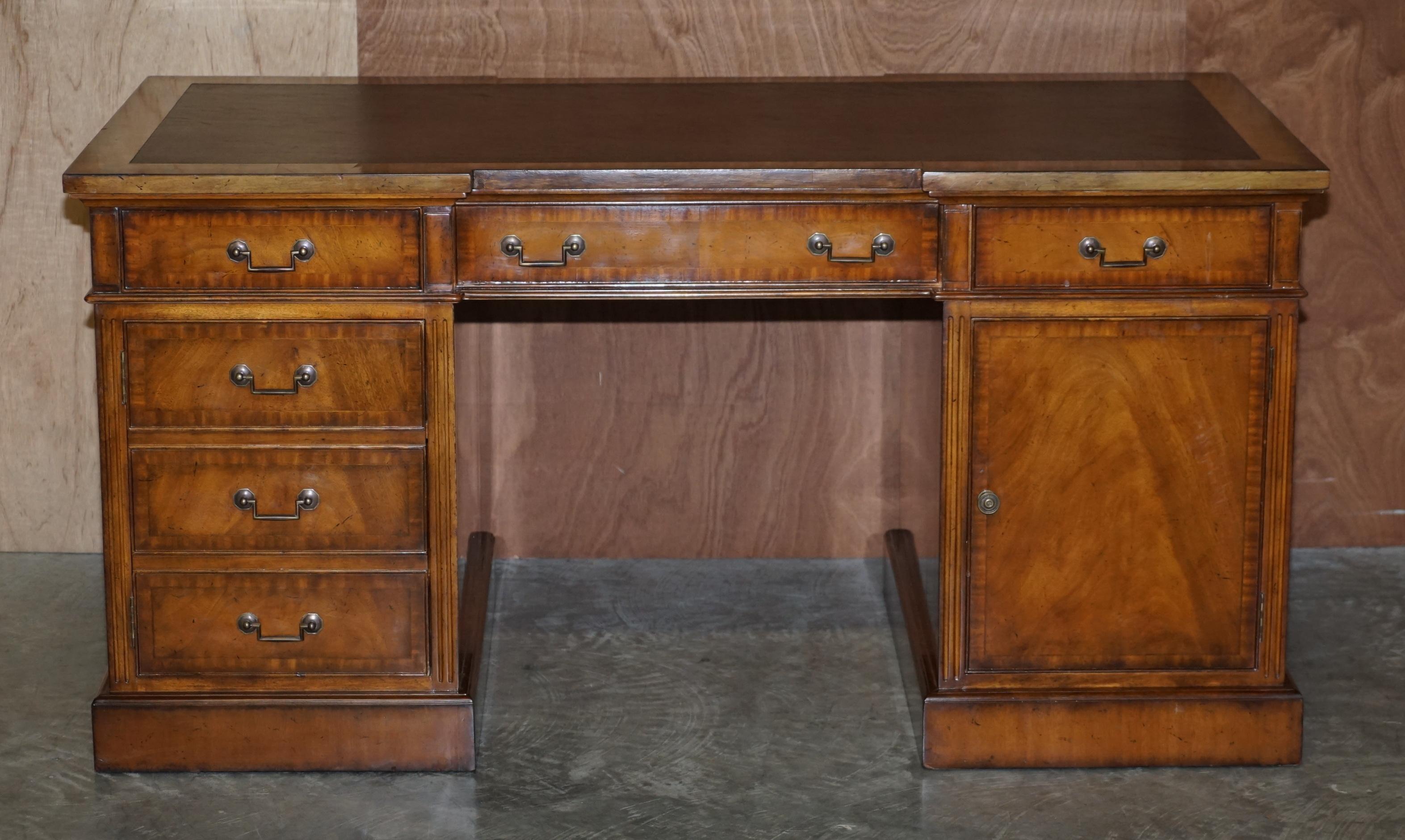 20th Century Brights of Nettlebed Double Sided Inverted Breakfront Pedestal Desk