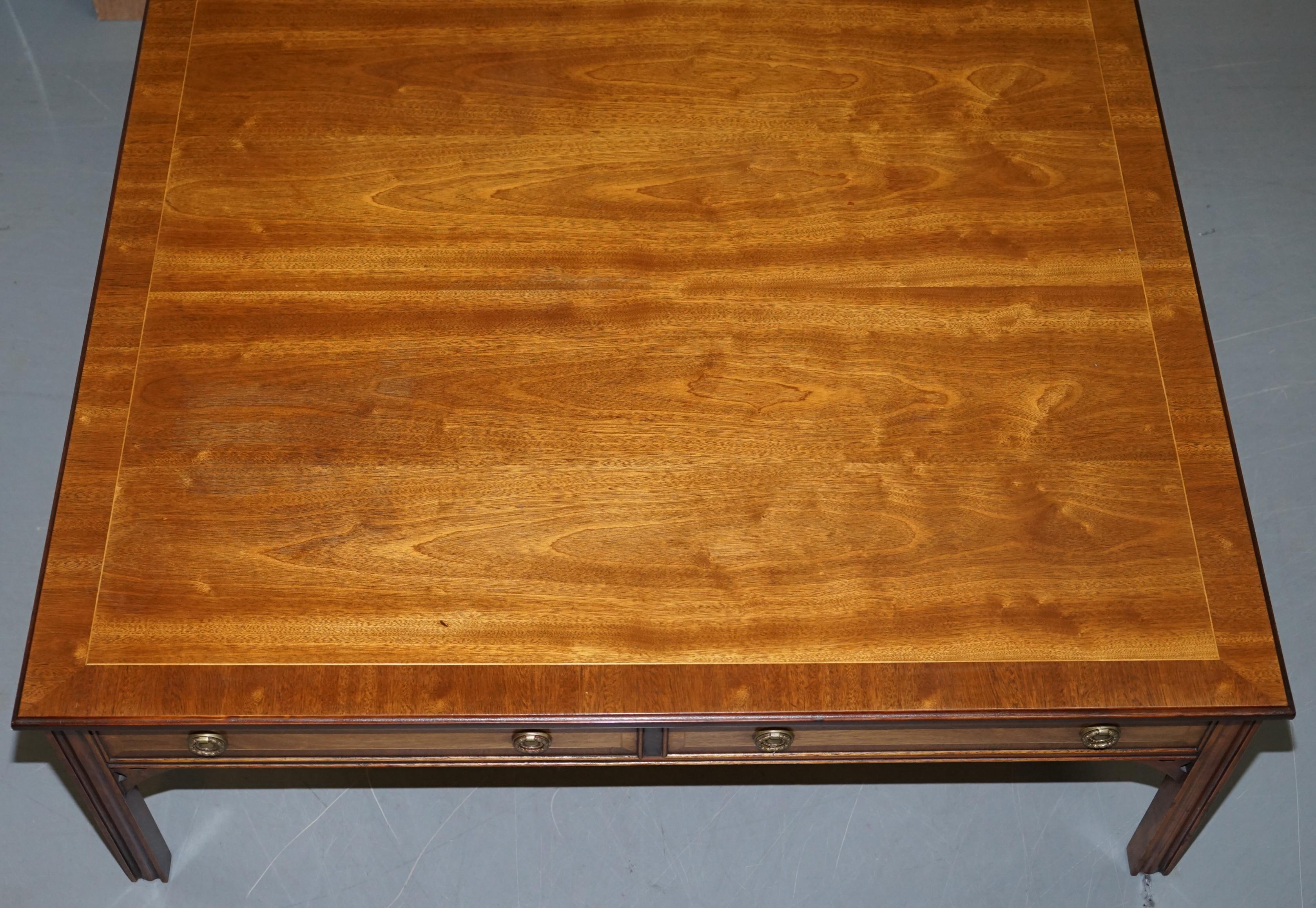 English Brights of Nettlebed Very Large Four-Sided Coffee Table in Mahogany