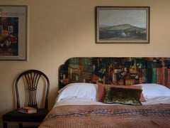 Dagda Headboard in Rare Textile 'Stones of Bath' by John Piper
