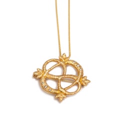 Brigitte Adolph 18 Karat Yellow Gold Diamond Infinity Brooch Pendant